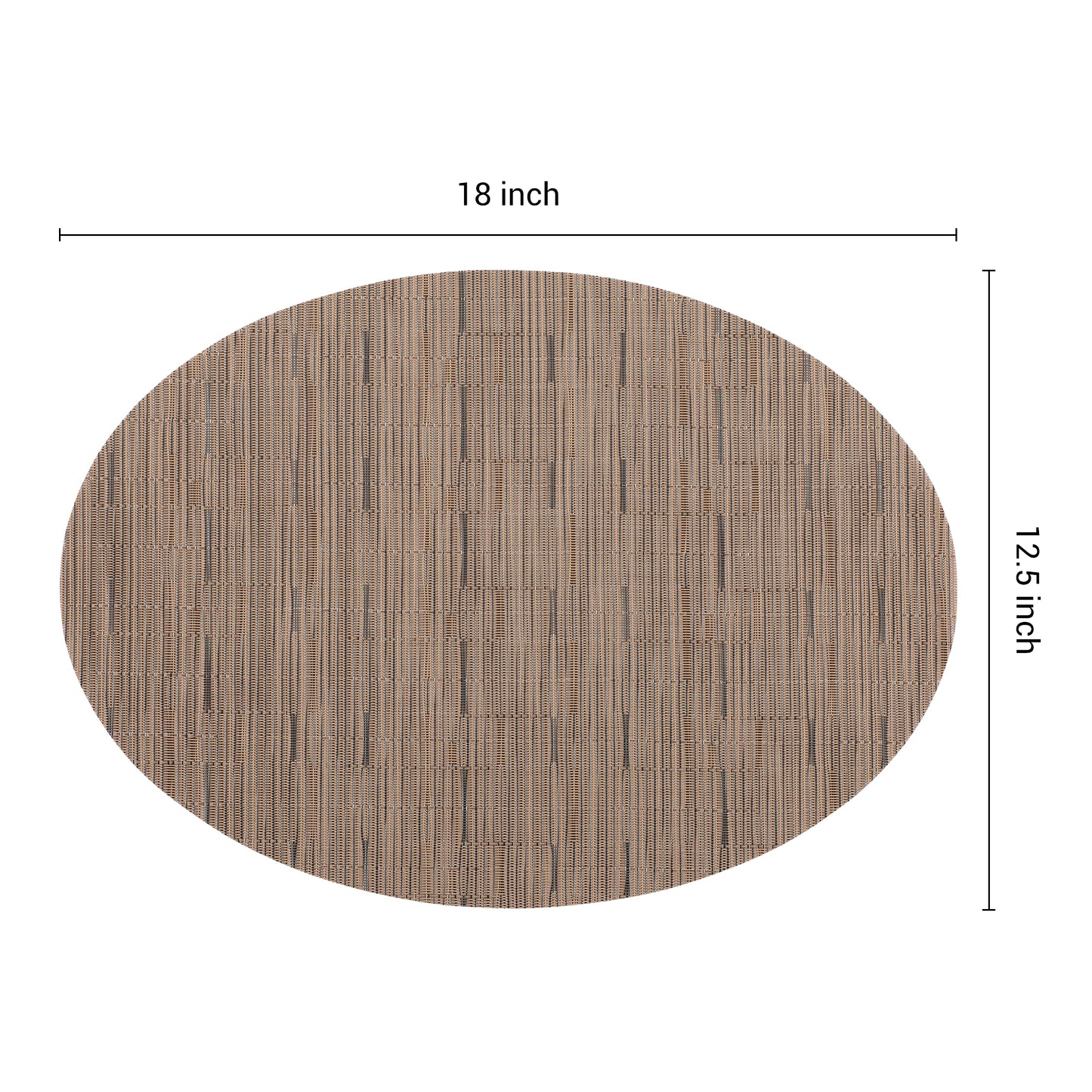 Placemats Set of 6 PVC Oval for Kitchen Dining Table Decor Wipeable 18*12.5in