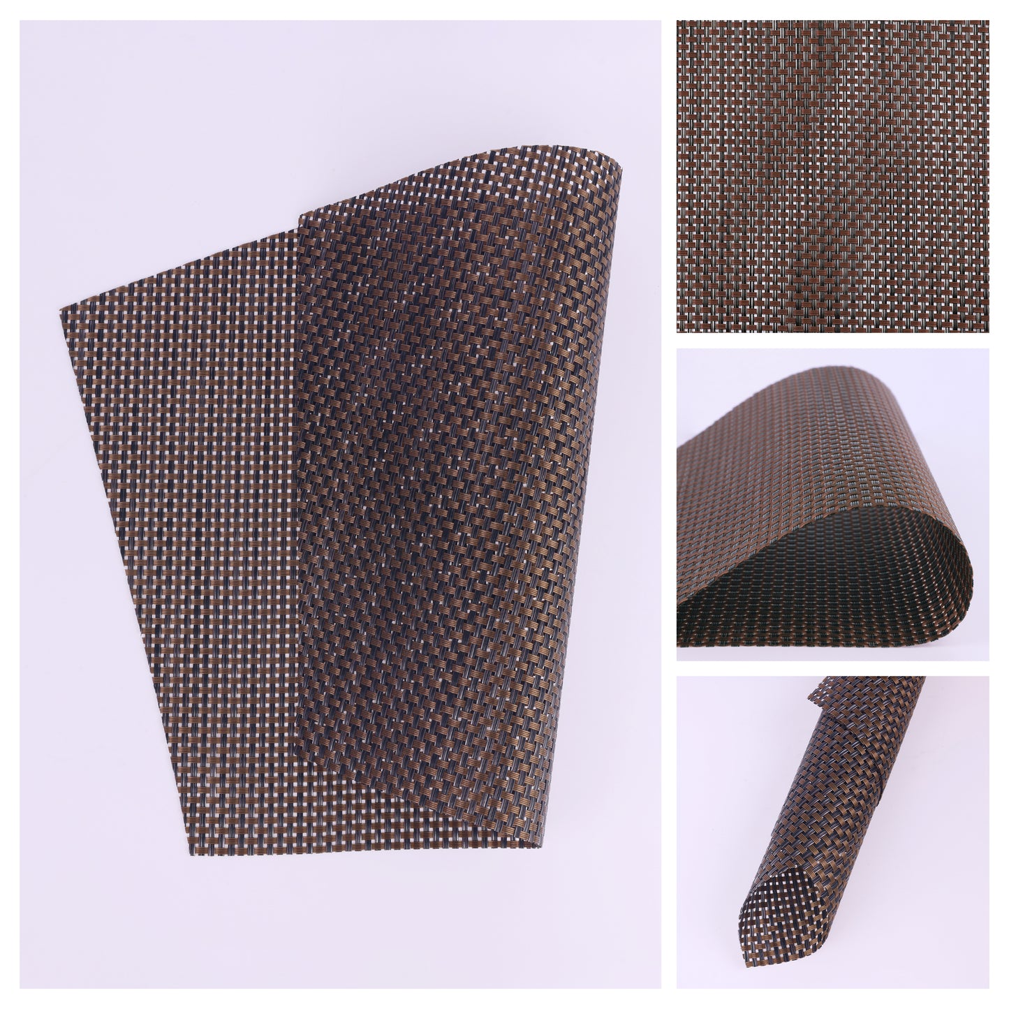 Placemats Set of 6 PVC Solid for Kitchen Dining Table Decor Wipeable 17*11.5in