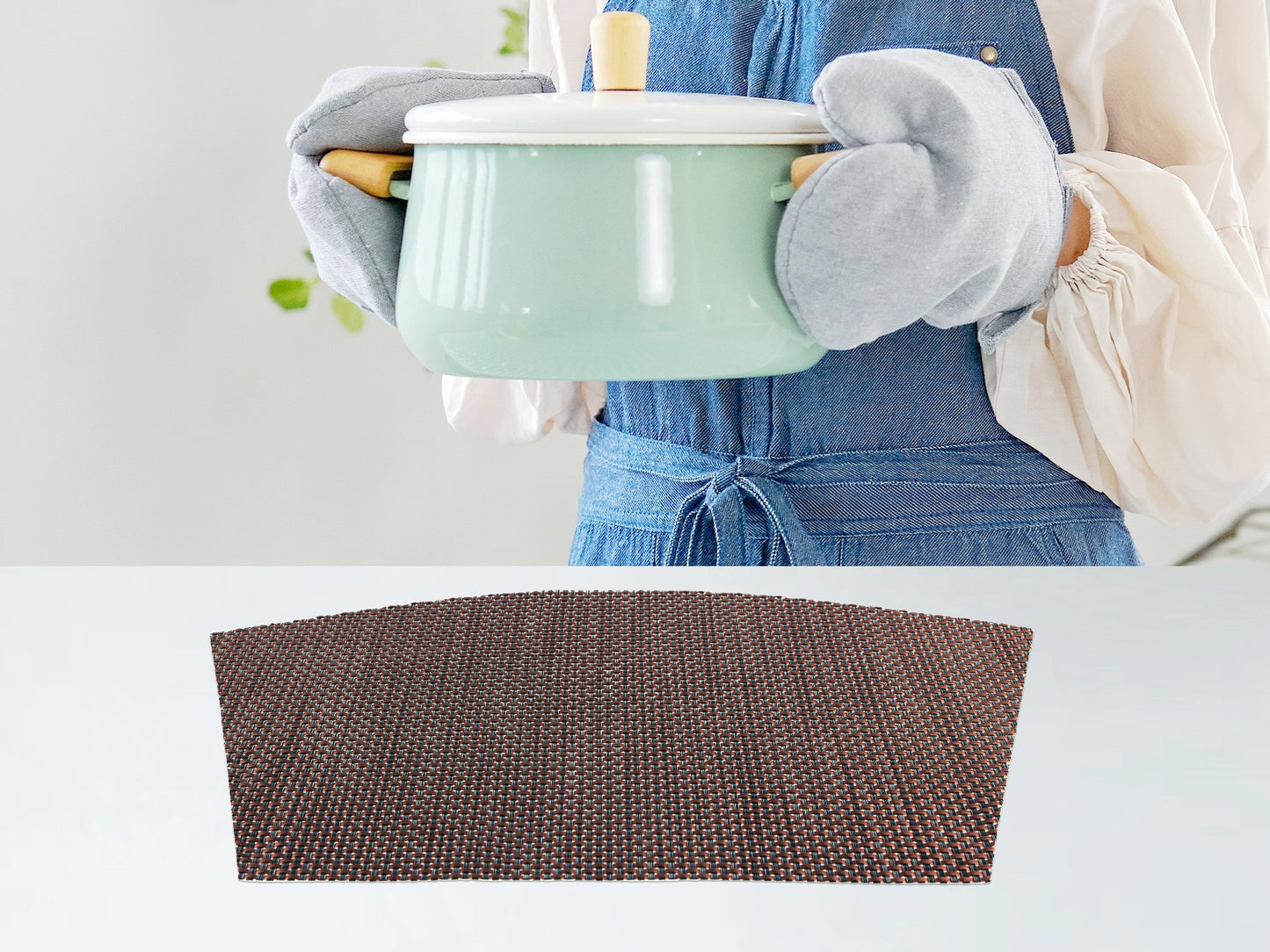 Placemats Set of 6 PVC Solid for Kitchen Dining Table Decor Wipeable 17*11.5in