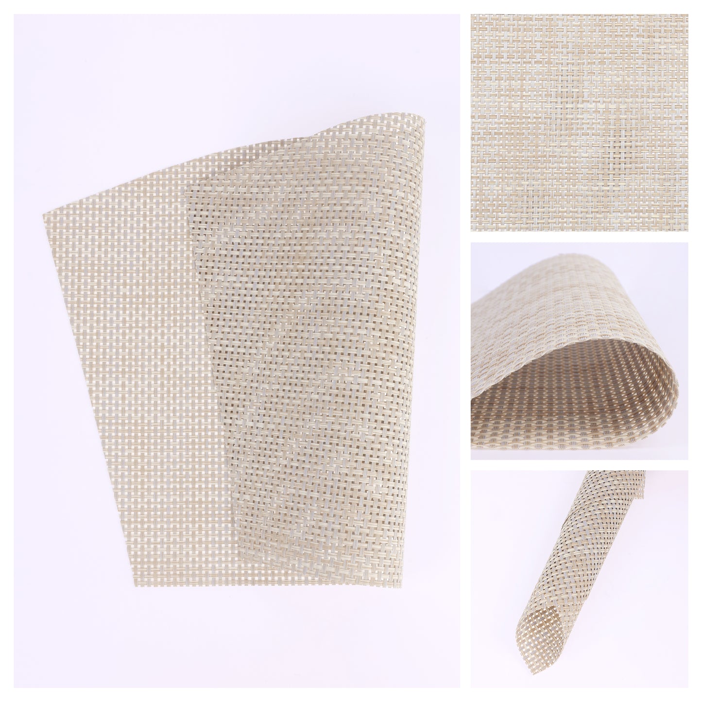 Placemats Set of 6 PVC Solid for Kitchen Dining Table Decor Wipeable 17*11.5in