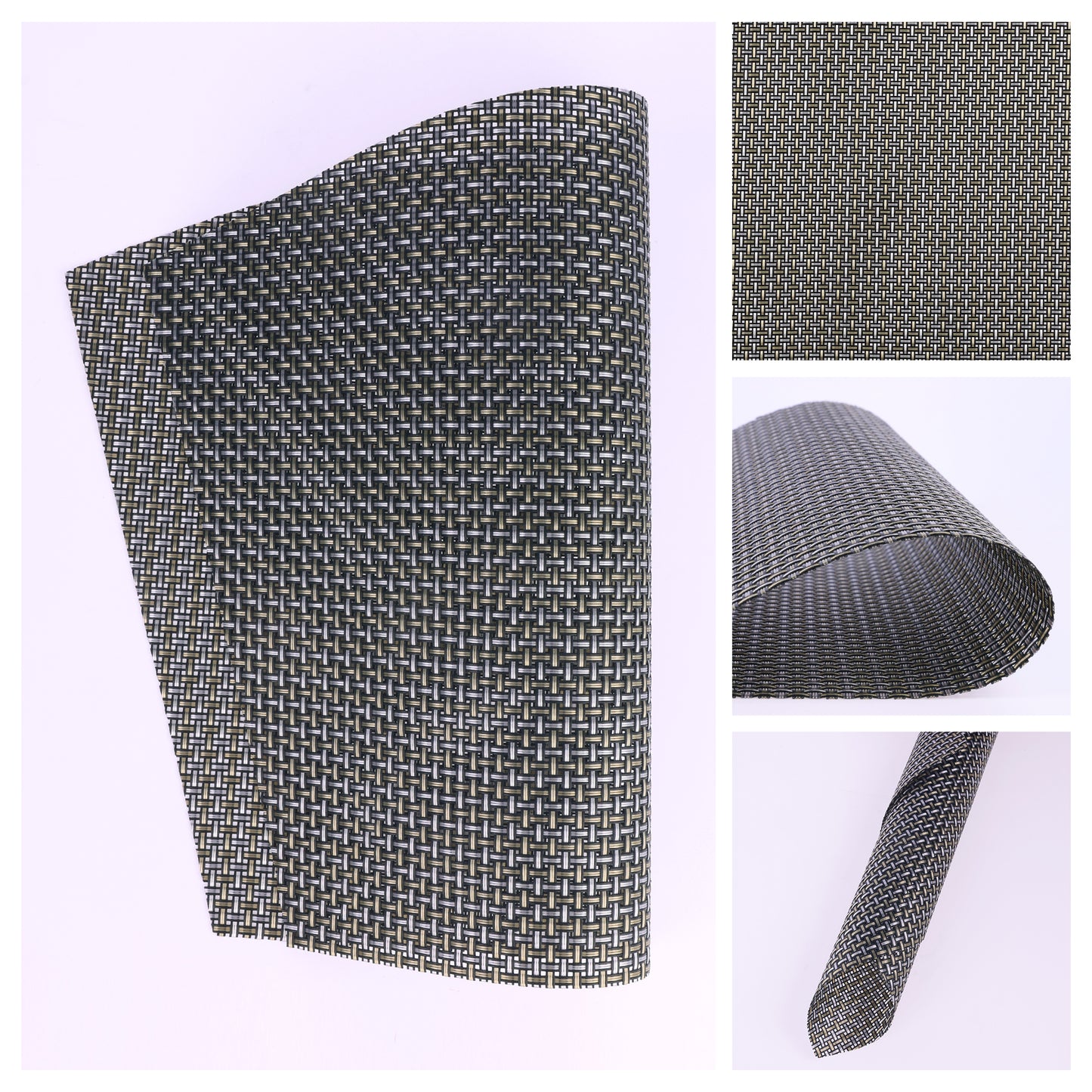 Placemats Set of 6 PVC Solid for Kitchen Dining Table Decor Wipeable 17*11.5in