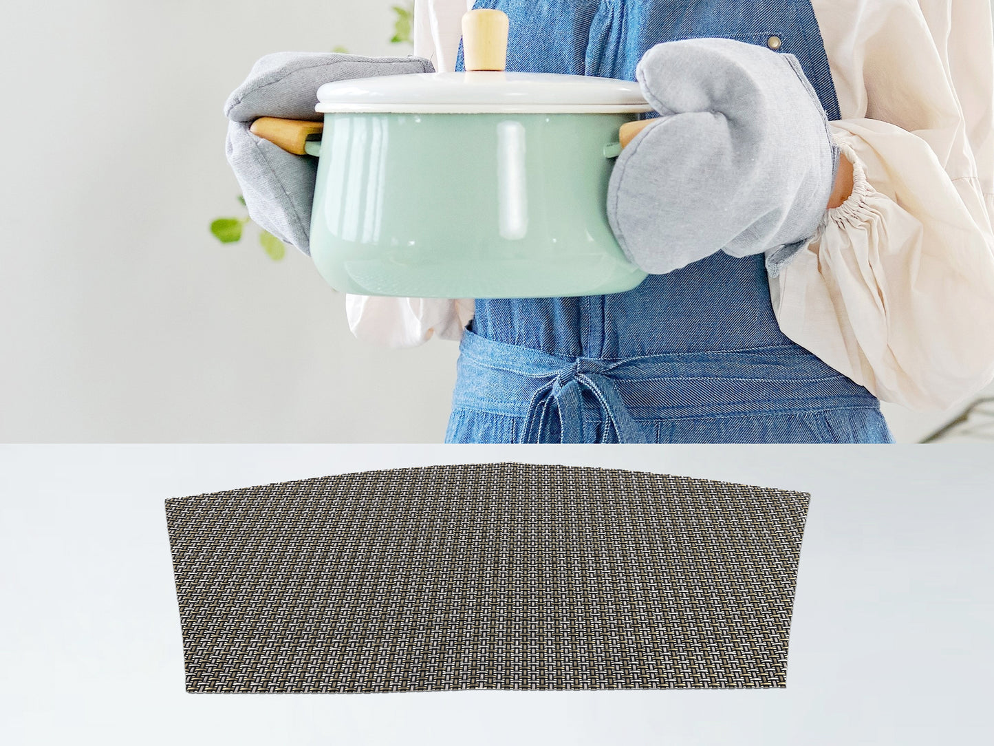 Placemats Set of 6 PVC Solid for Kitchen Dining Table Decor Wipeable 17*11.5in