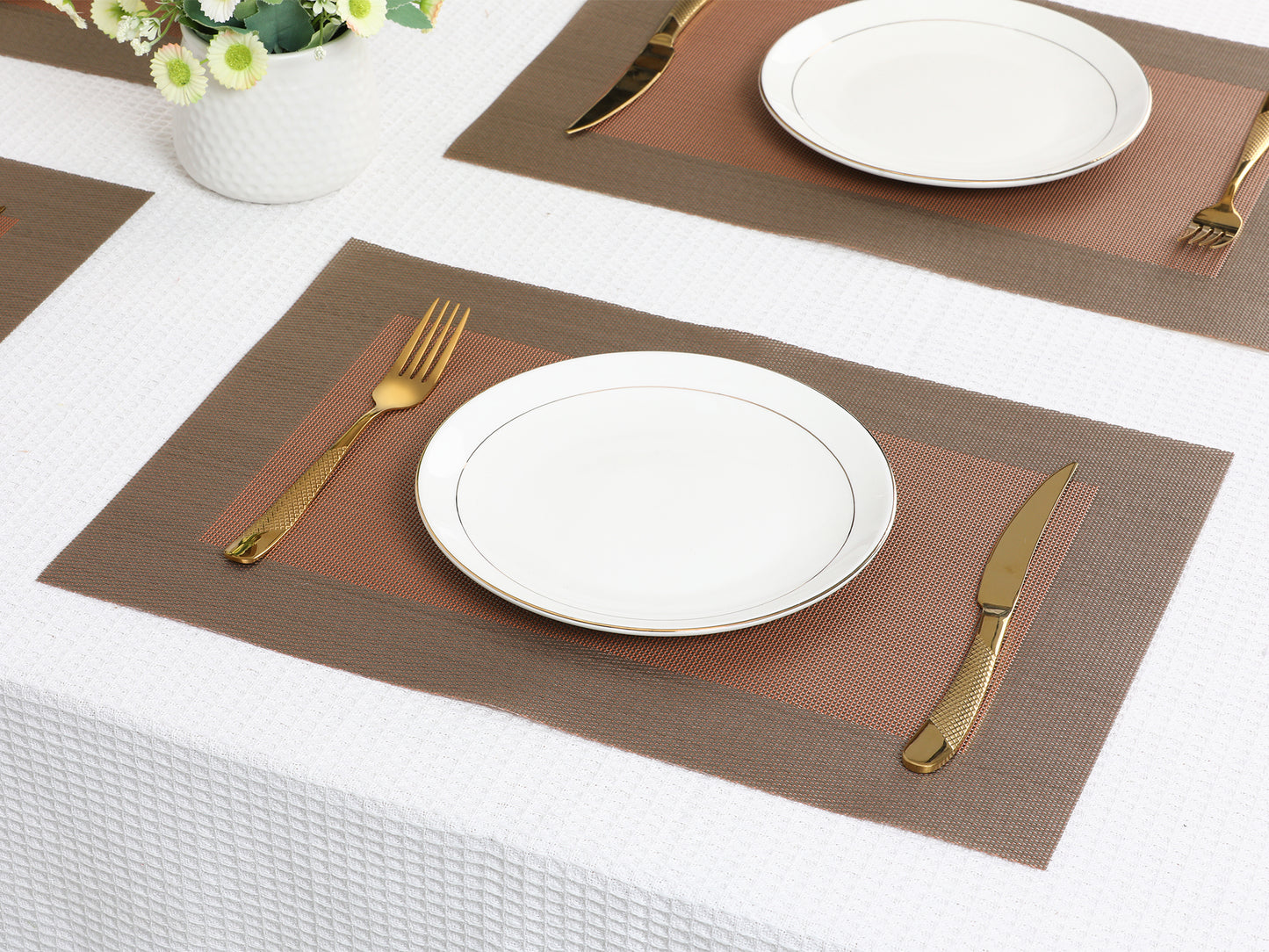 Juego de 8 manteles individuales de PVC para decoración de mesa de cocina y comedor, lavables y resistentes al calor, 45,7 x 30,5 cm