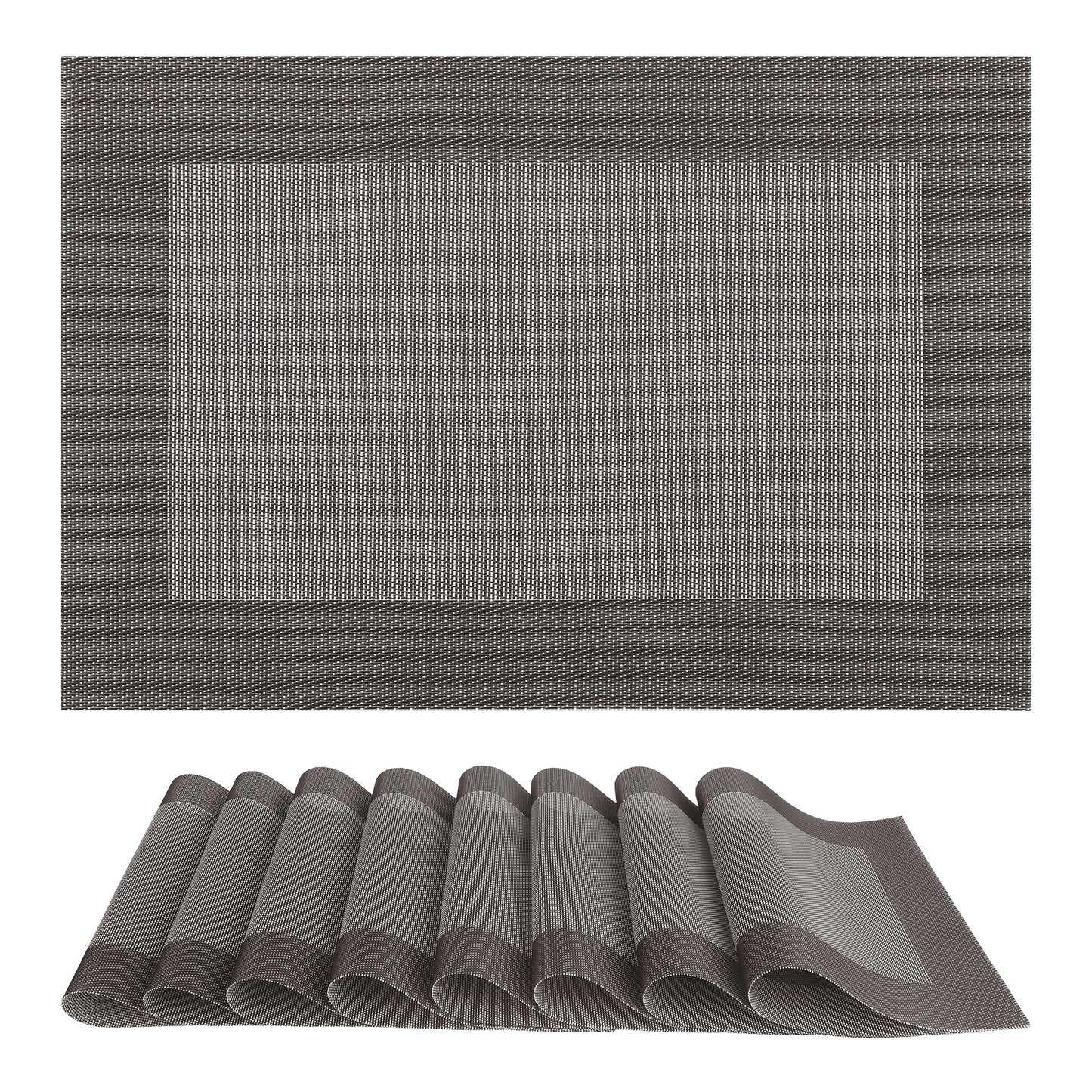 Juego de 8 manteles individuales de PVC para decoración de mesa de cocina y comedor, lavables y resistentes al calor, 45,7 x 30,5 cm