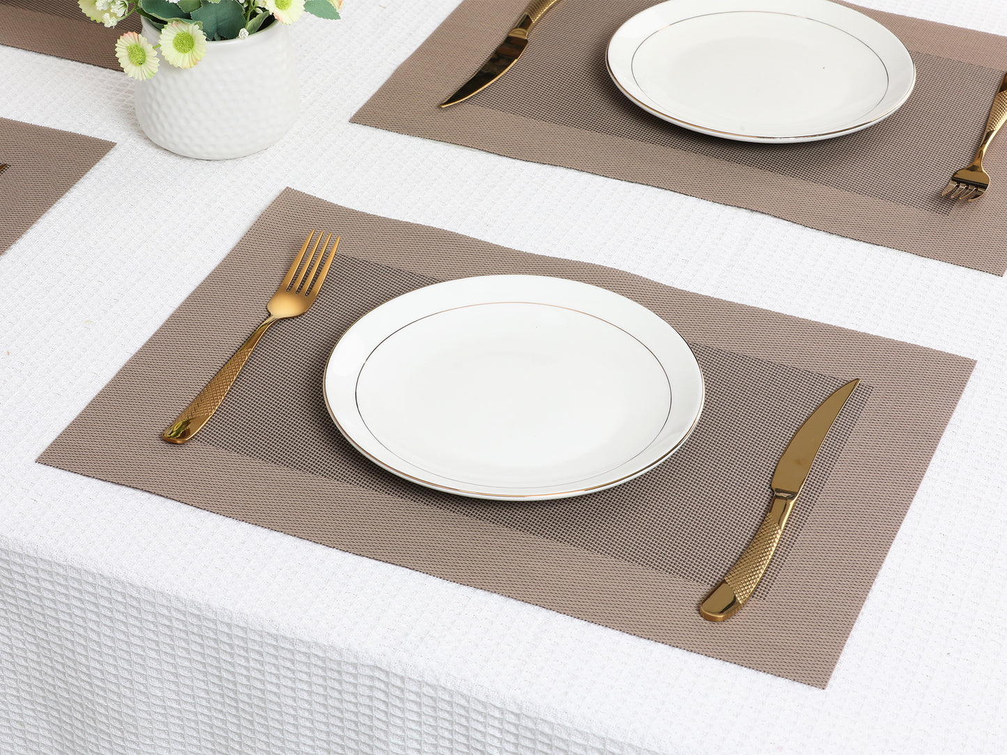 Placemats Set of 8 PVC for Kitchen Dining Table Decor Washable Heat Resistant 18*12in
