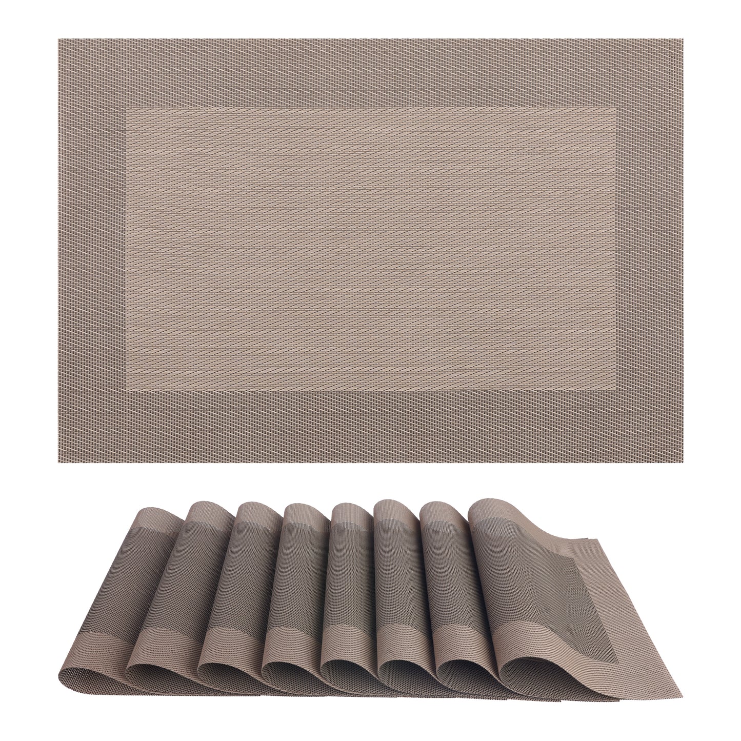 Placemats Set of 8 PVC for Kitchen Dining Table Decor Washable Heat Resistant 18*12in