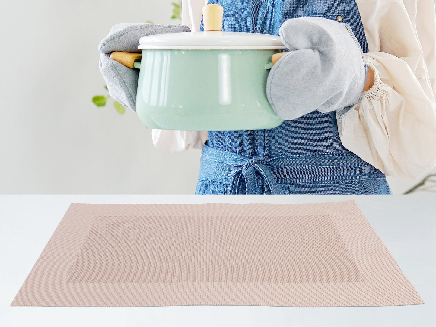 Juego de 8 manteles individuales de PVC para decoración de mesa de cocina y comedor, lavables y resistentes al calor, 45,7 x 30,5 cm