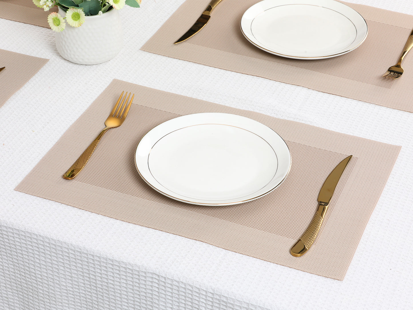 Juego de 8 manteles individuales de PVC para decoración de mesa de cocina y comedor, lavables y resistentes al calor, 45,7 x 30,5 cm