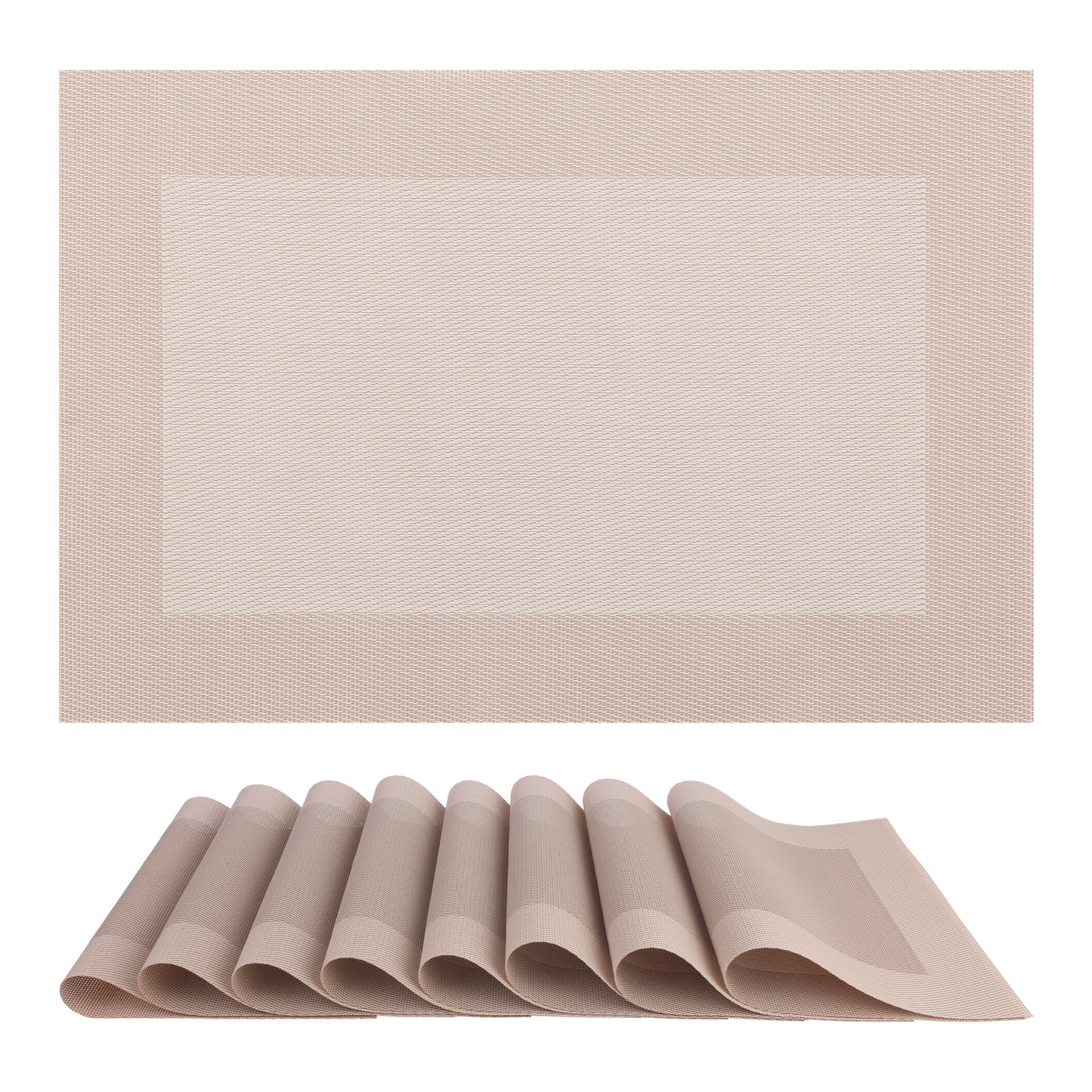 Juego de 8 manteles individuales de PVC para decoración de mesa de cocina y comedor, lavables y resistentes al calor, 45,7 x 30,5 cm