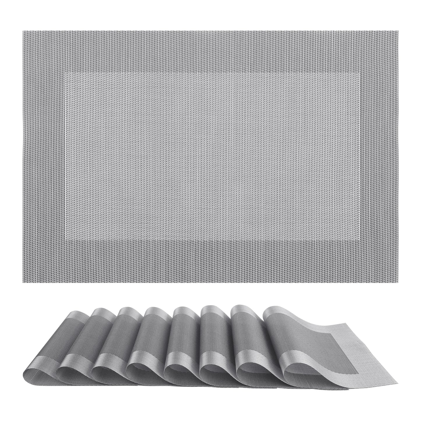 Placemats Set of 8 PVC for Kitchen Dining Table Decor Washable Heat Resistant 18*12in