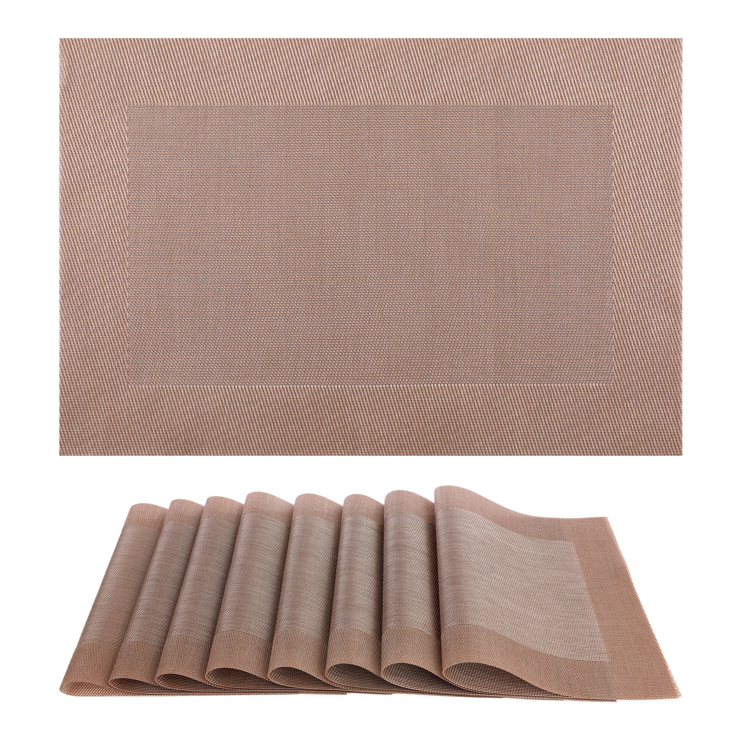 Juego de 8 manteles individuales de PVC para decoración de mesa de cocina y comedor, lavables y resistentes al calor, 45,7 x 30,5 cm