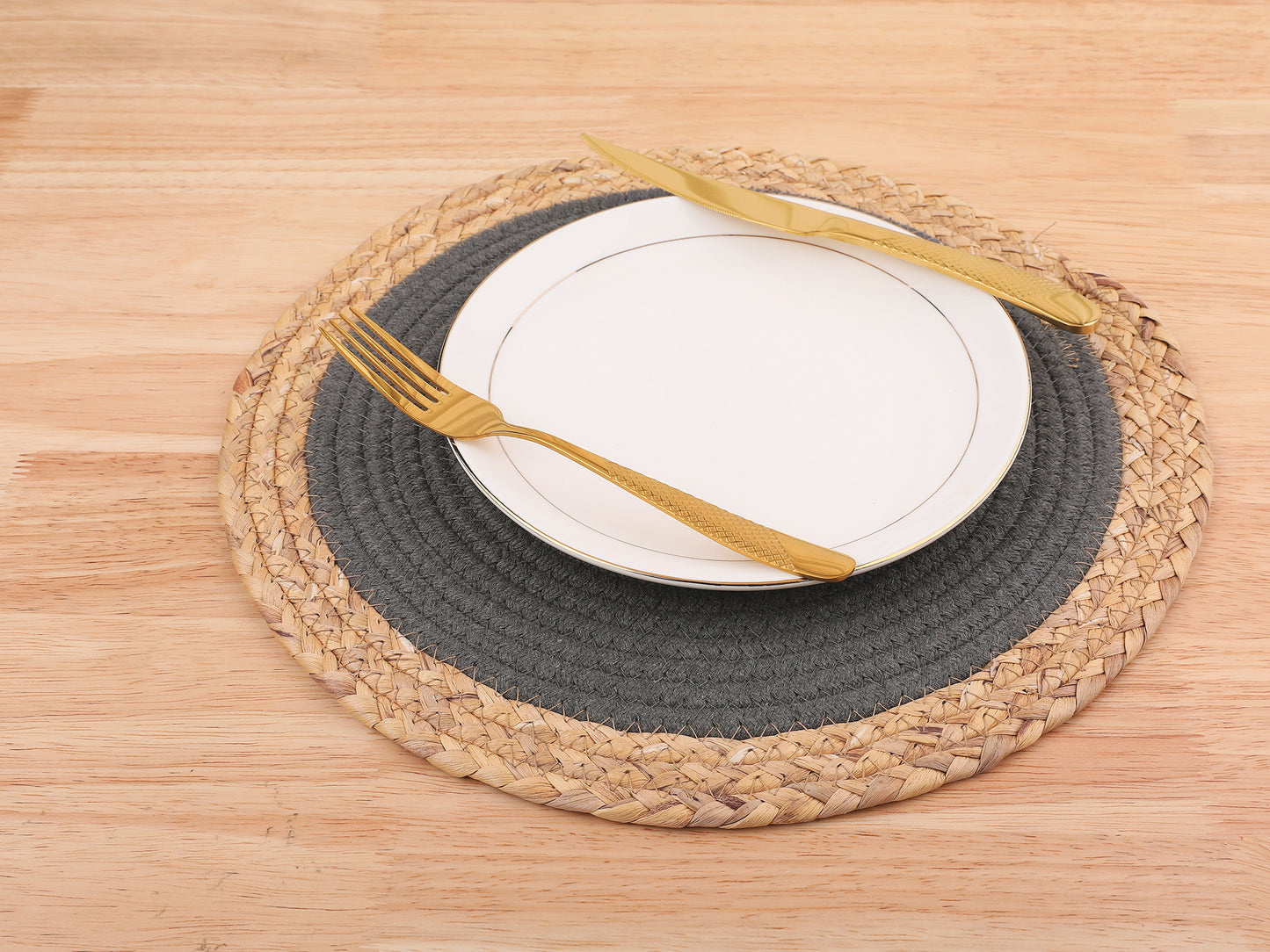 Juego de 4 manteles individuales de estilo rústico para decoración de mesa de comedor, 35,5 x 35,5 cm