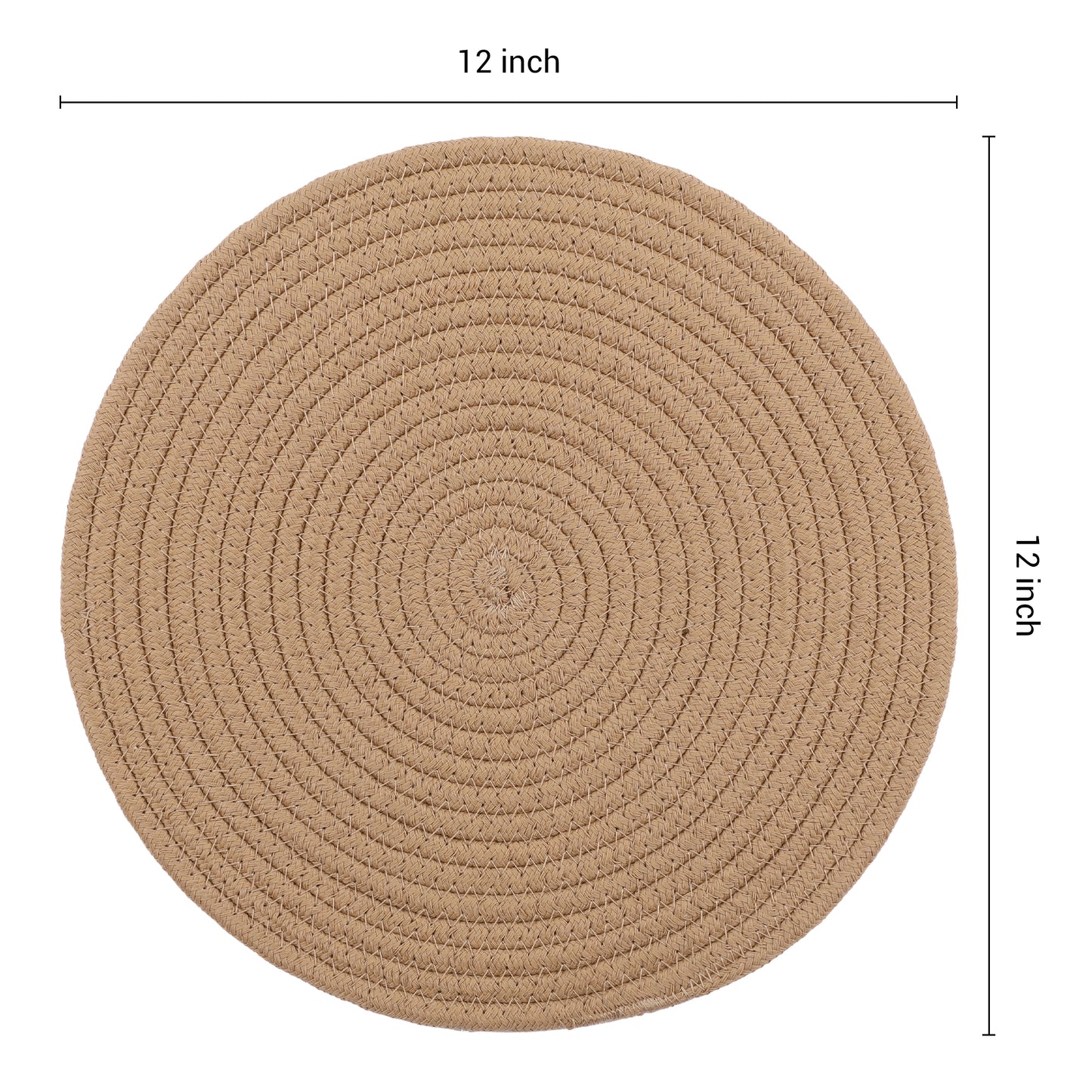 Farmhouse Placemats Set of 4 Cotton Rope Round for Dining Table Decor 12*12in
