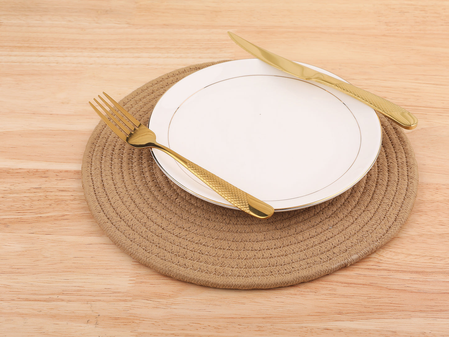 Farmhouse Placemats Set of 4 Cotton Rope Round for Dining Table Decor 12*12in