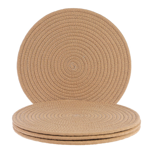 Farmhouse Placemats Set of 4 Cotton Rope Round for Dining Table Decor 12*12in