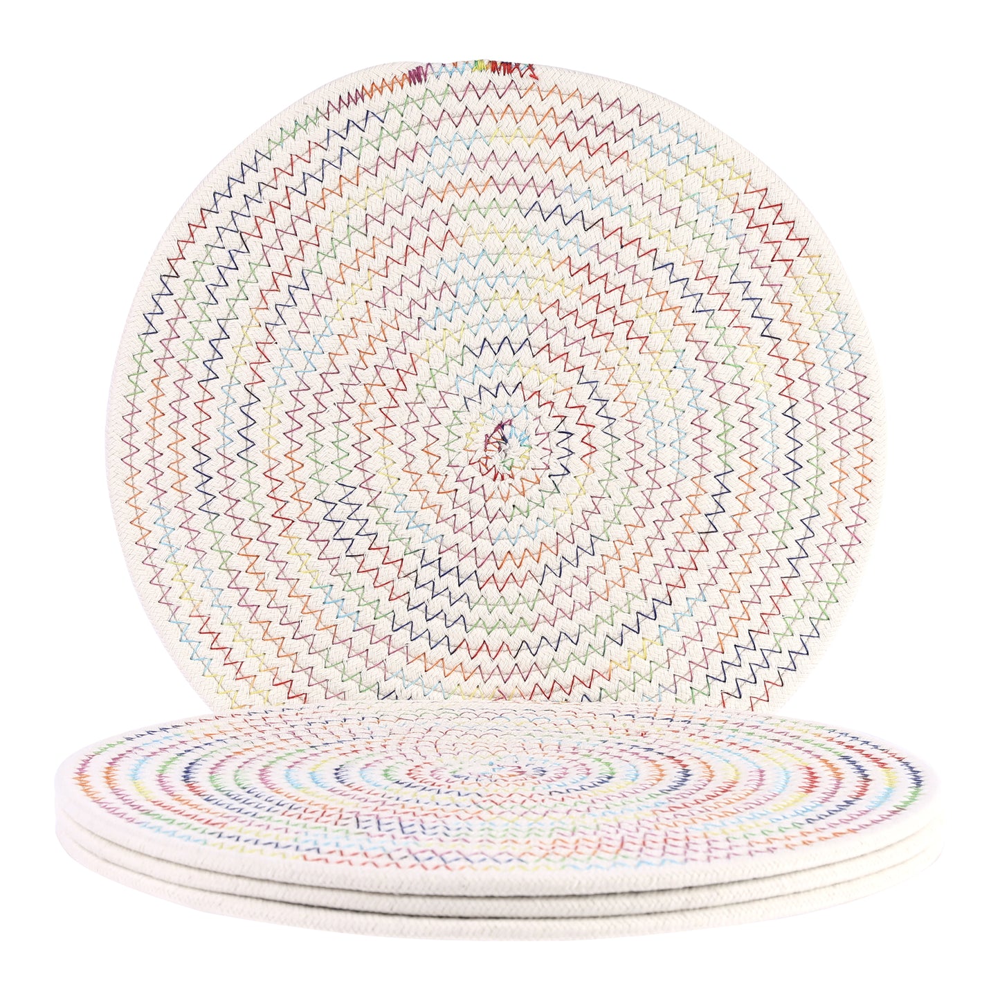 Farmhouse Placemats Set of 4 Cotton Rope Round for Dining Table Decor 12*12in
