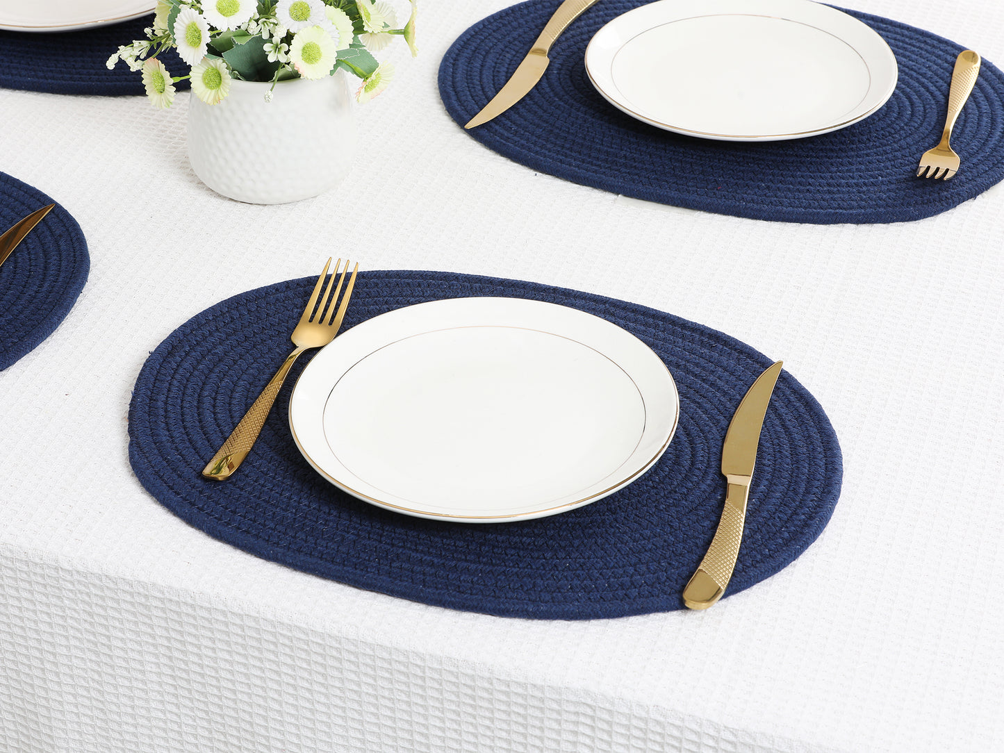 Farmhouse Placemats Set of 4 Cotton Rope for Dining Table Decor Wipe Clean 15.5*12in