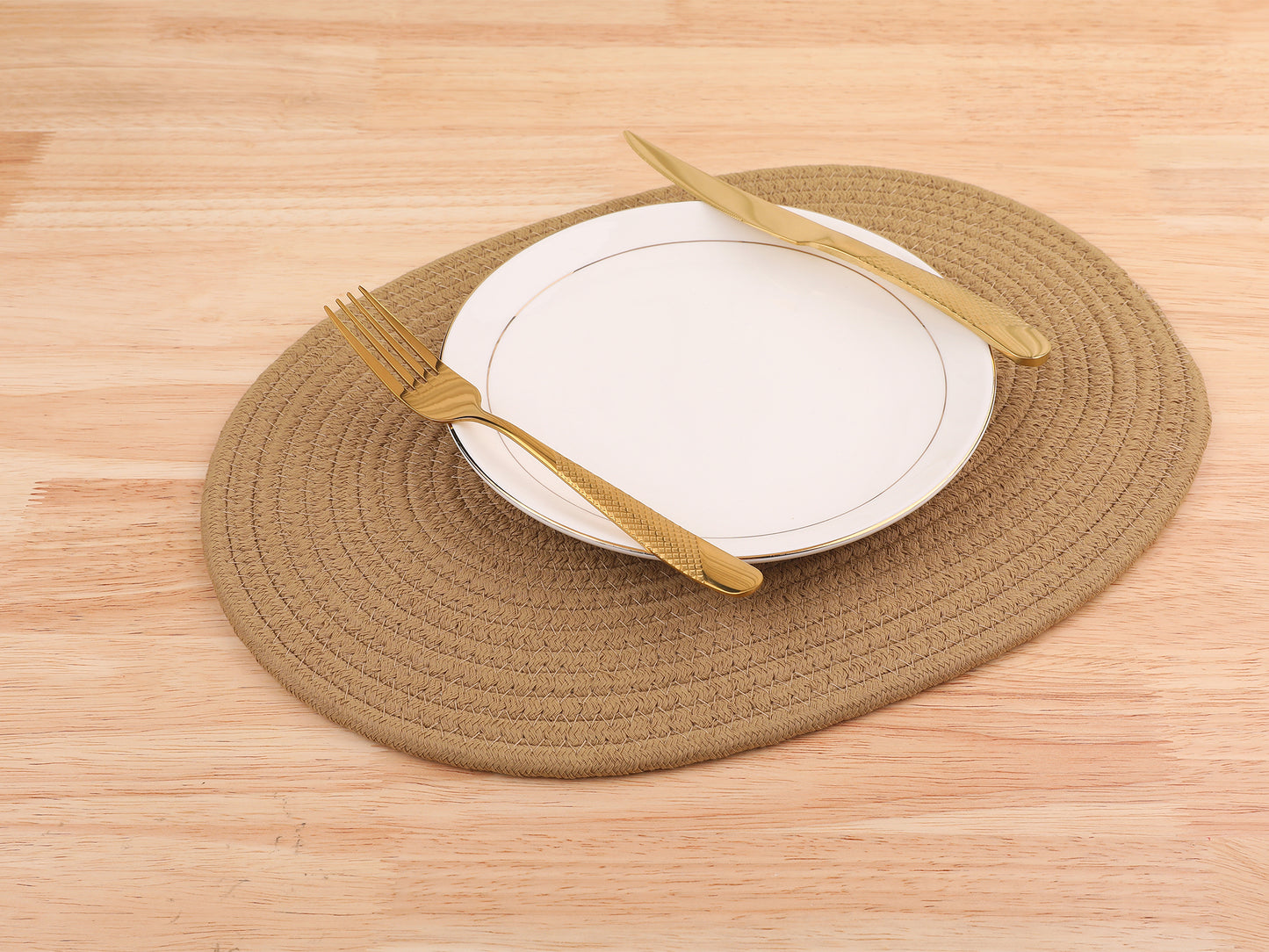 Farmhouse Placemats Set of 4 Cotton Rope for Dining Table Decor Wipe Clean 15.5*12in