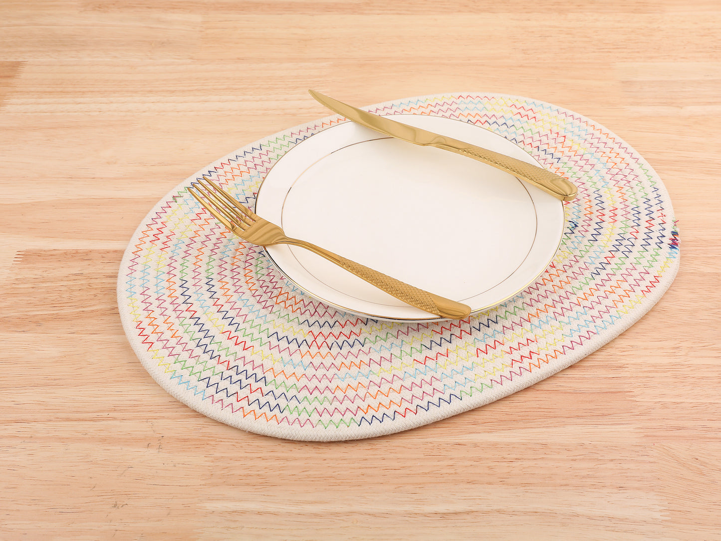 Farmhouse Placemats Set of 4 Cotton Rope for Dining Table Decor Wipe Clean 15.5*12in