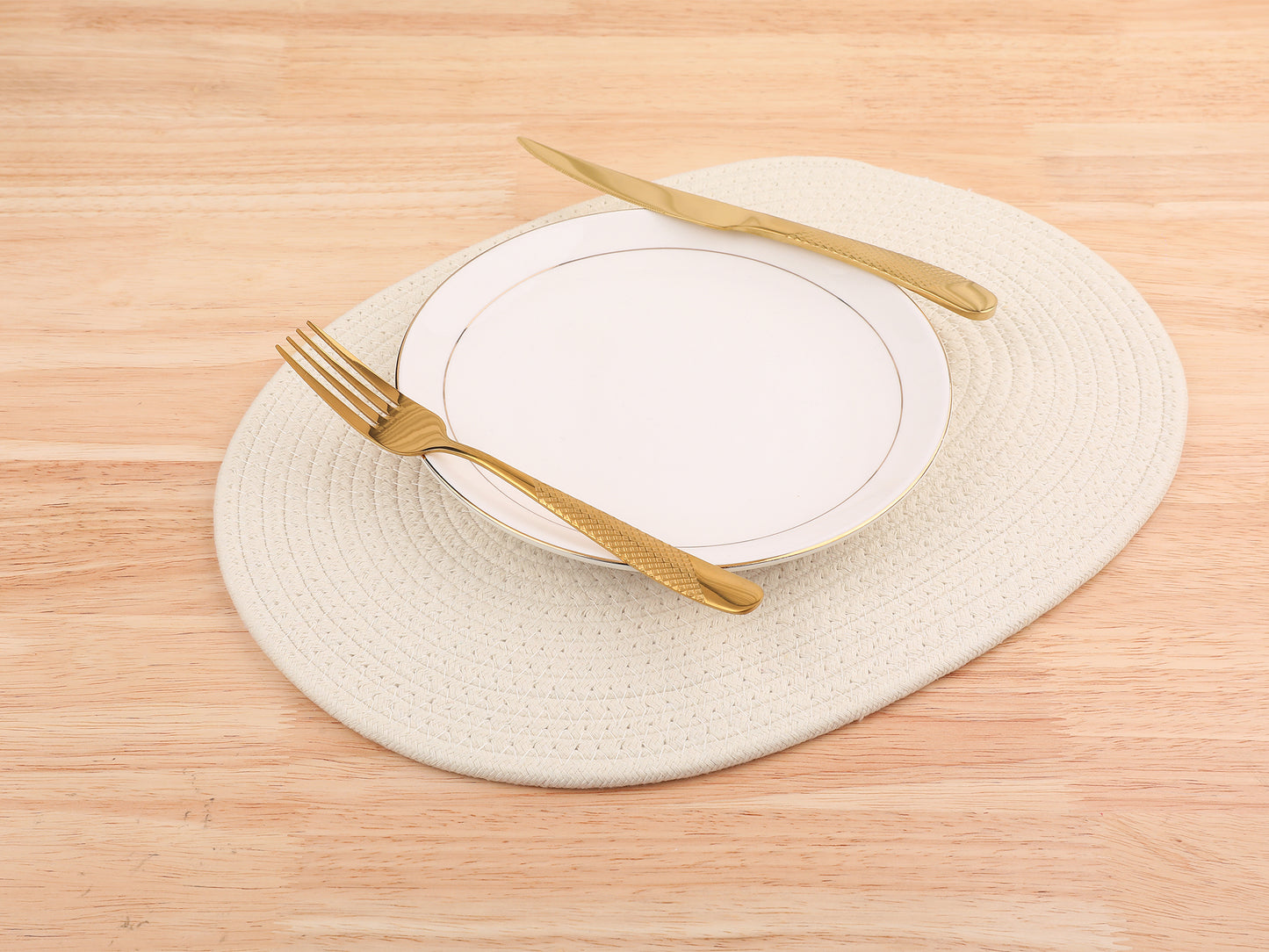 Farmhouse Placemats Set of 4 Cotton Rope for Dining Table Decor Wipe Clean 15.5*12in