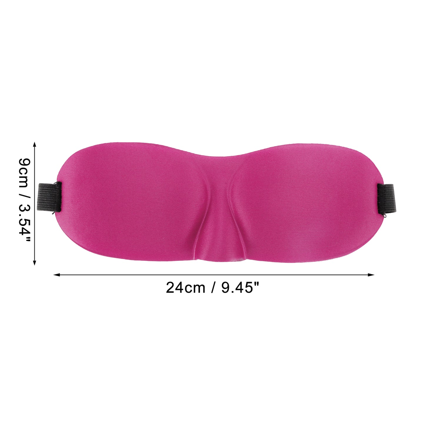 Breathable Elastic Band 3D Sleep Mask for Travel Rest Rose Red