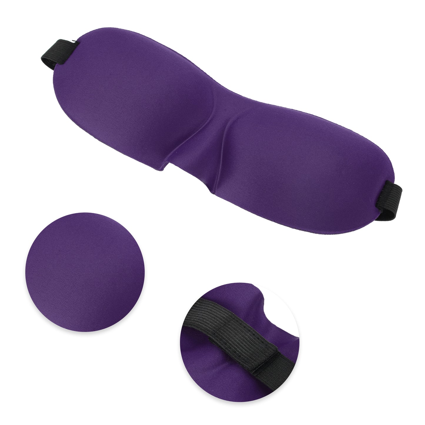 Breathable Elastic Band 3D Sleep Mask for Travel Rest Purple