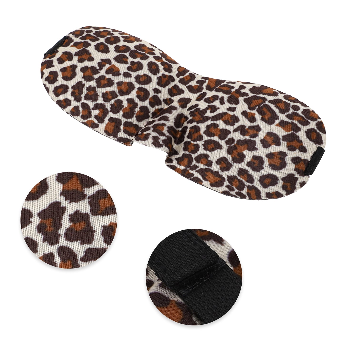 Breathable Leopards Pattern 3D Sleep Eye Mask for Rest Brown