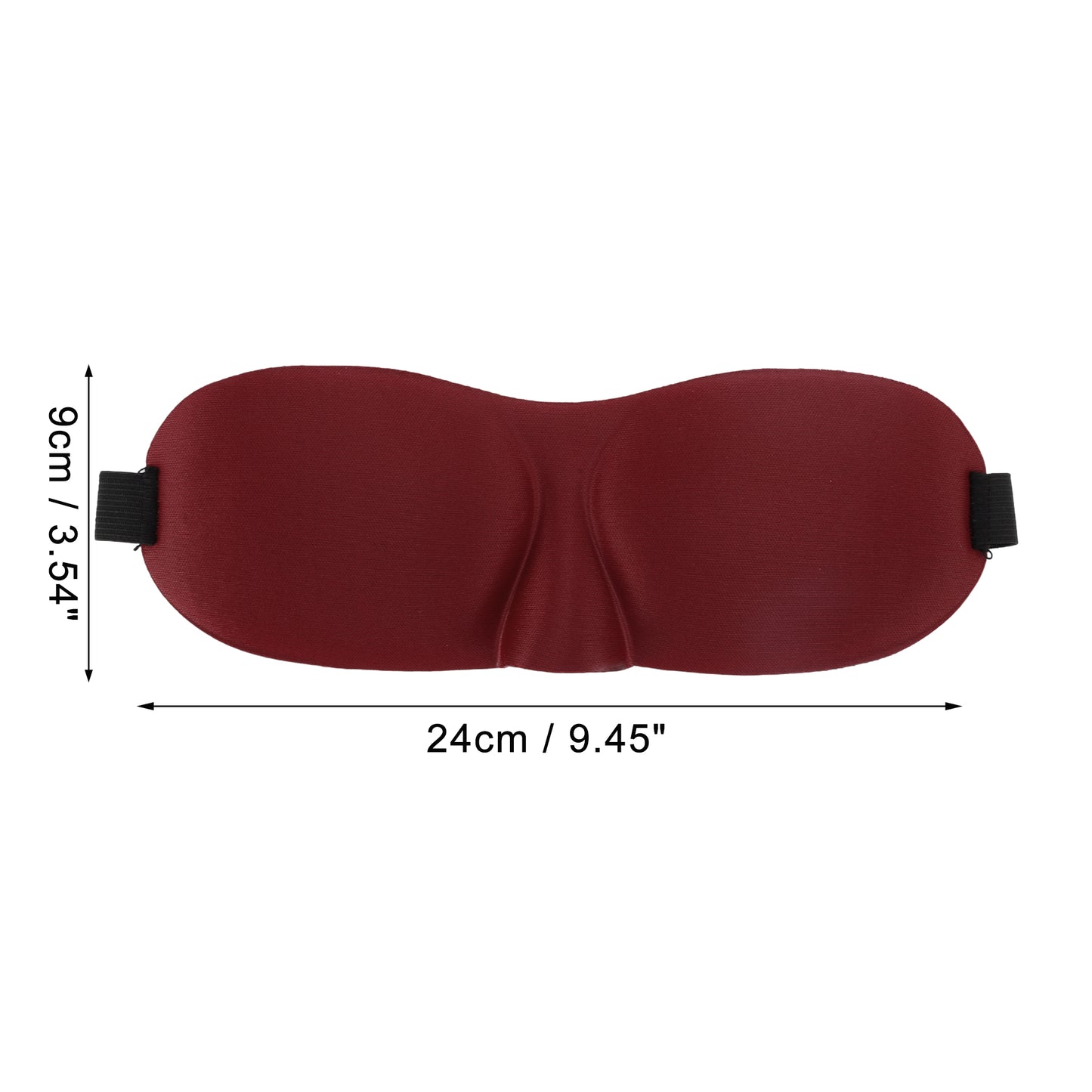 Breathable Elastic Band 3D Sleep Mask for Travel Rest Wine Red
