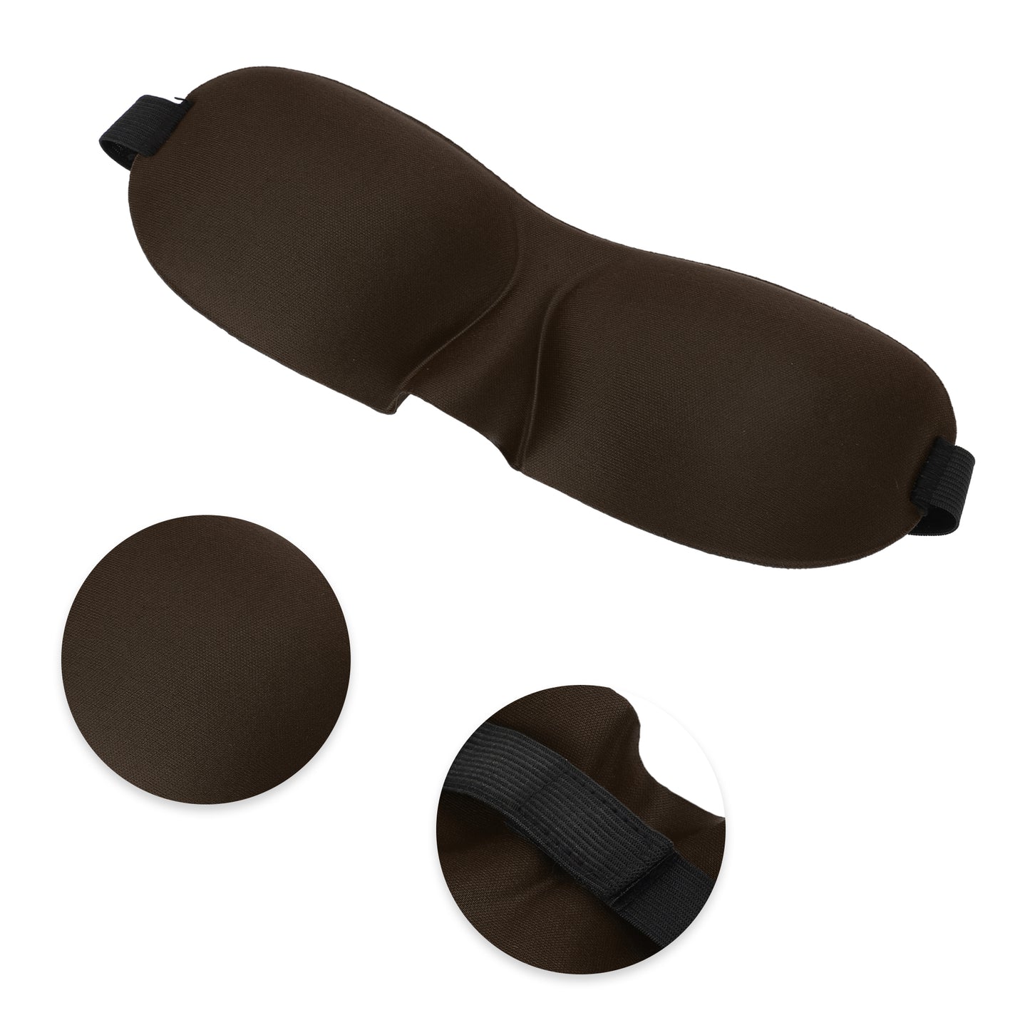 Breathable Elastic Band 3D Sleep Mask for Travel Rest Brown