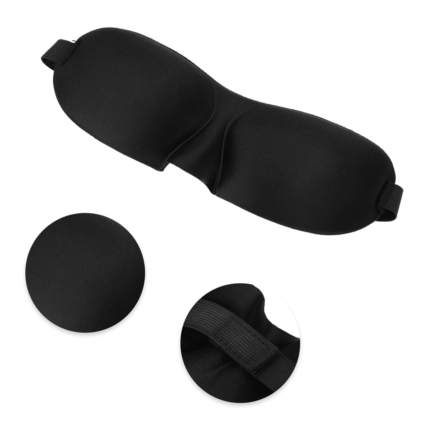Breathable Elastic Band 3D Sleep Mask for Travel Rest Black