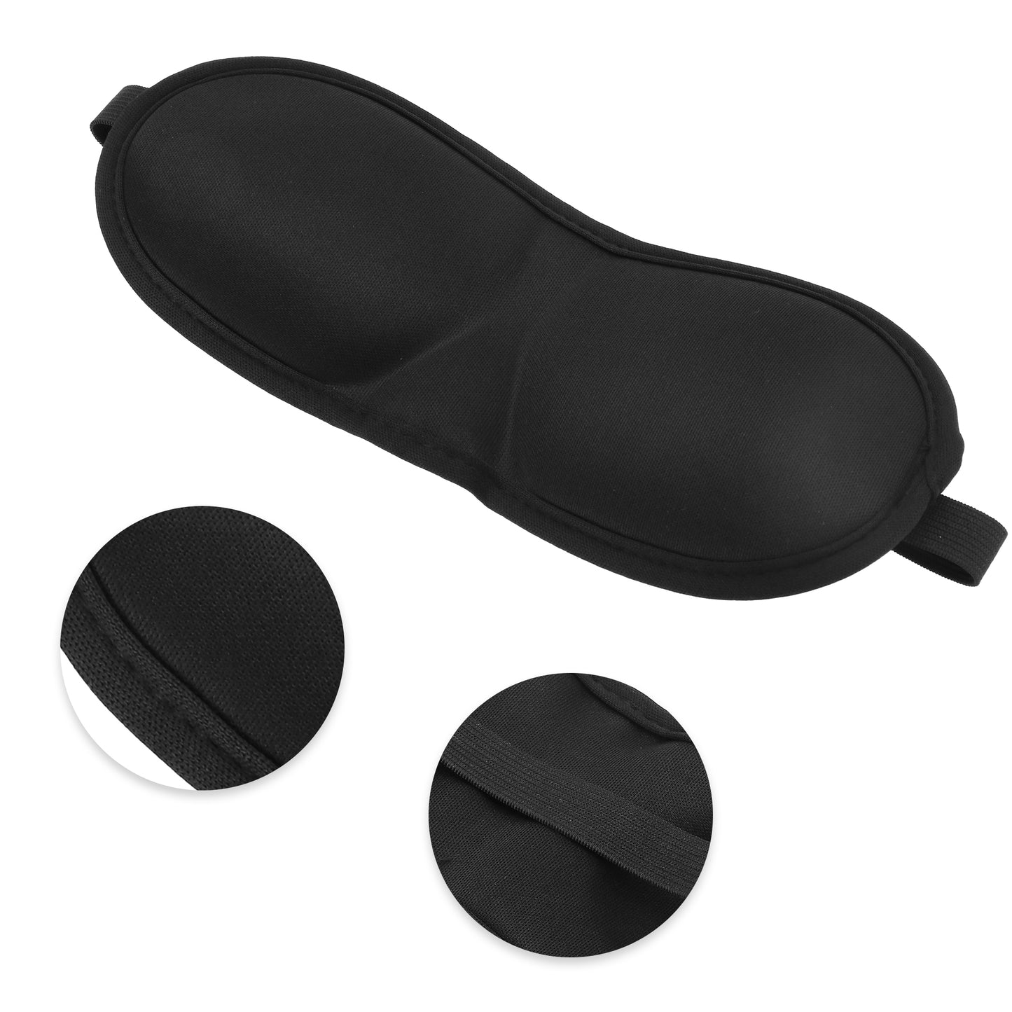 Breathable Elastic Band Sleep Mask 3D Eye Shade Cover for Rest Black
