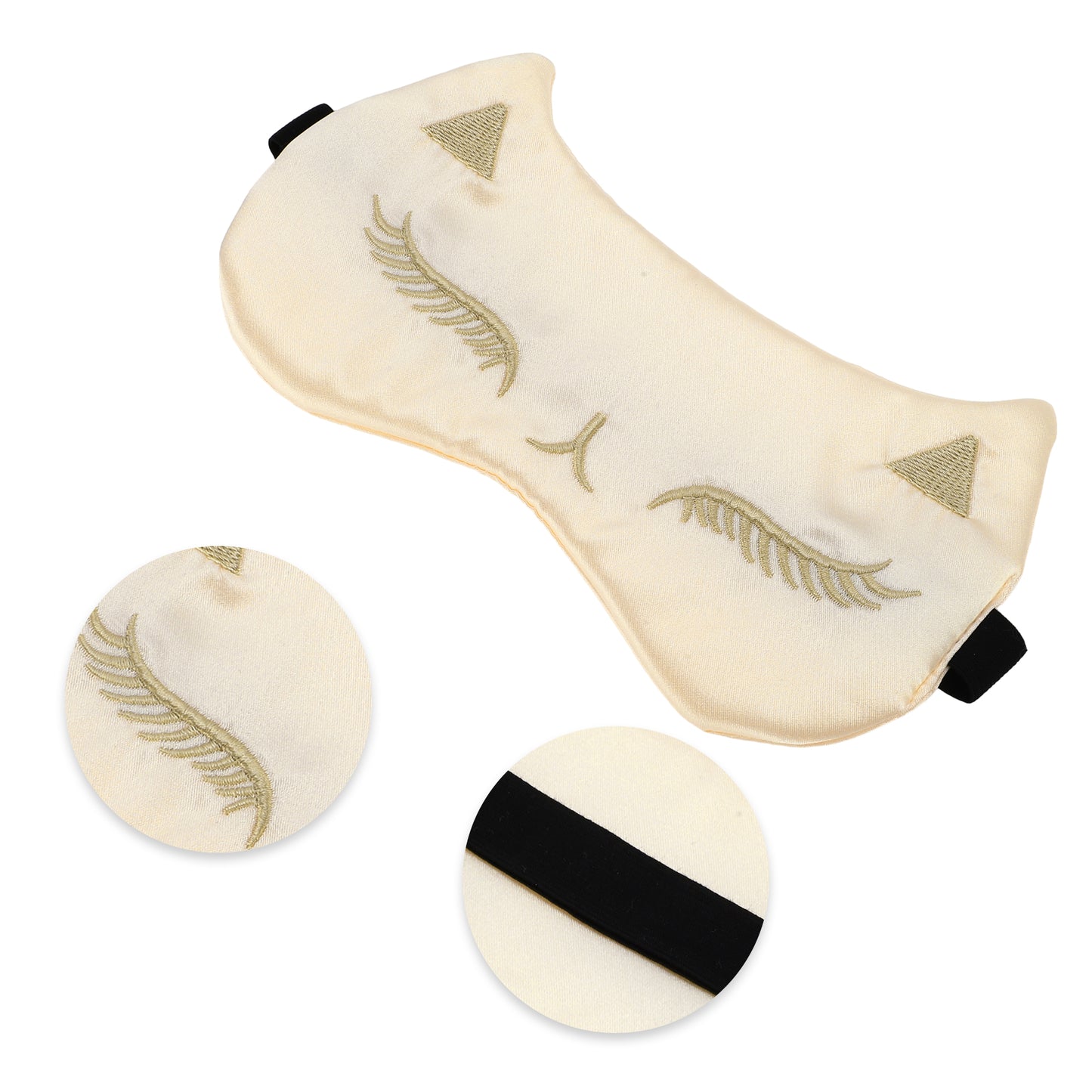 Soft Cartoon Sleep Mask Eye Shade Cover for Travel Apricot