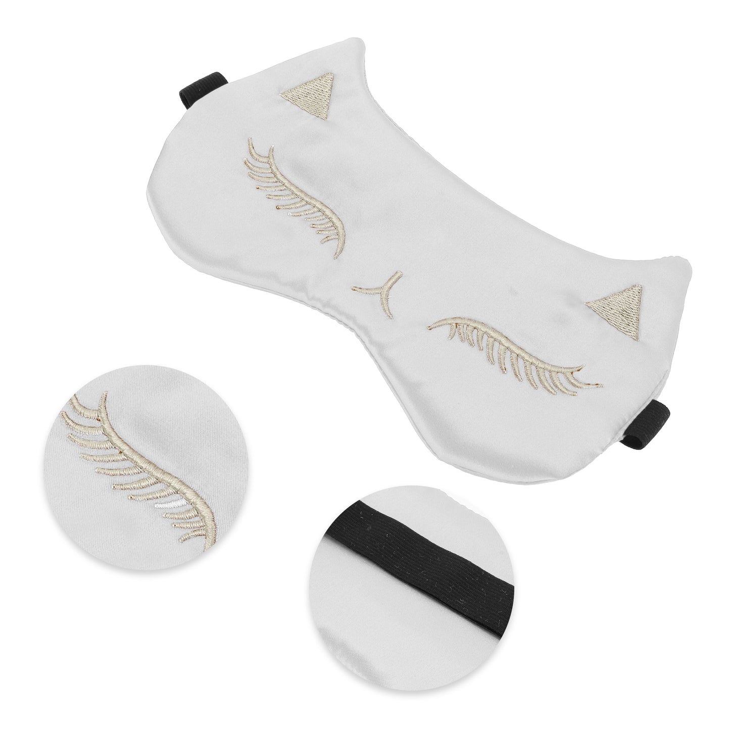Soft Cartoon Sleep Mask Eye Shade Cover for Travel Silver Tone