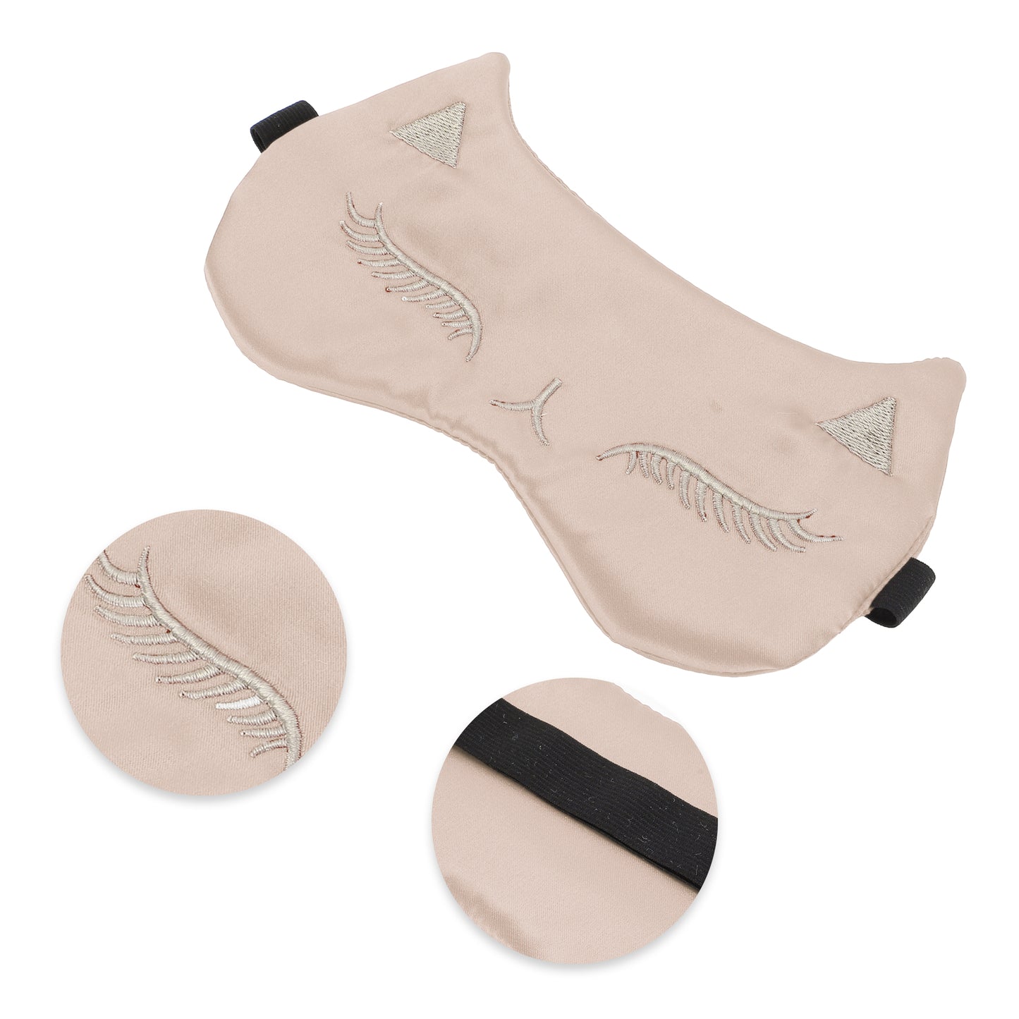 Soft Cartoon Sleep Mask Eye Shade Cover for Travel Champagne Pink