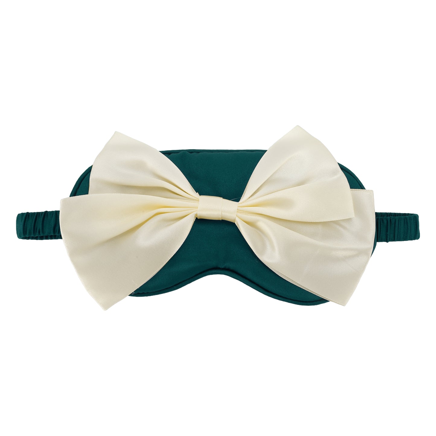 Soft Cute Bow Sleep Mask Elastic Eye Shade Cover for Travel Dark Green