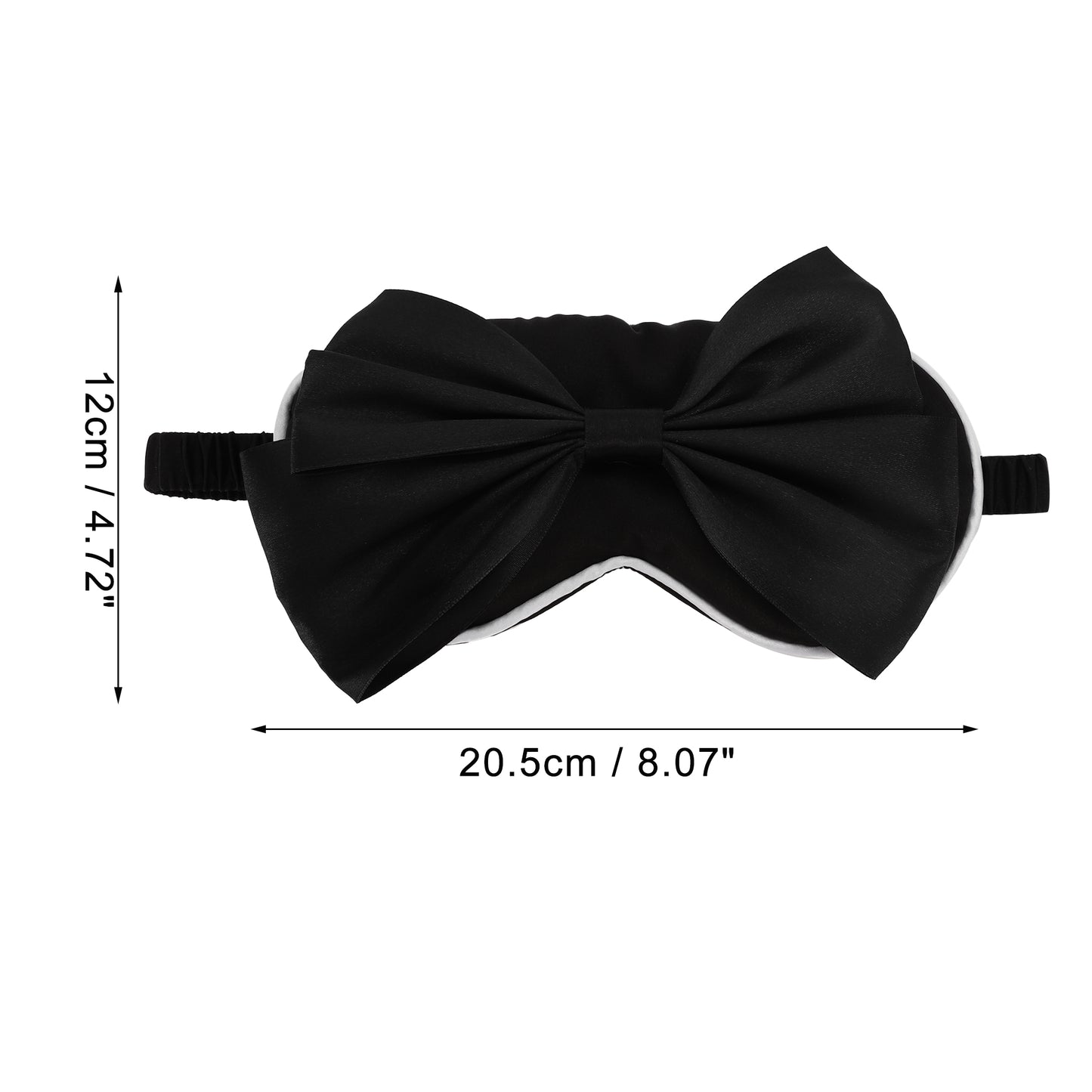 Soft Cute Bow Sleep Mask Elastic Eye Shade Cover for Travel Black