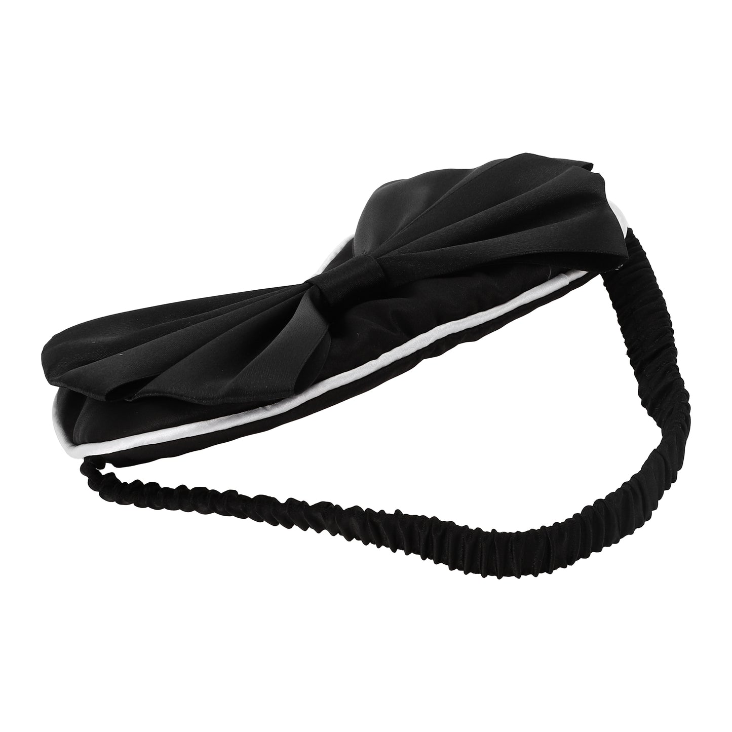Soft Cute Bow Sleep Mask Elastic Eye Shade Cover for Travel Black