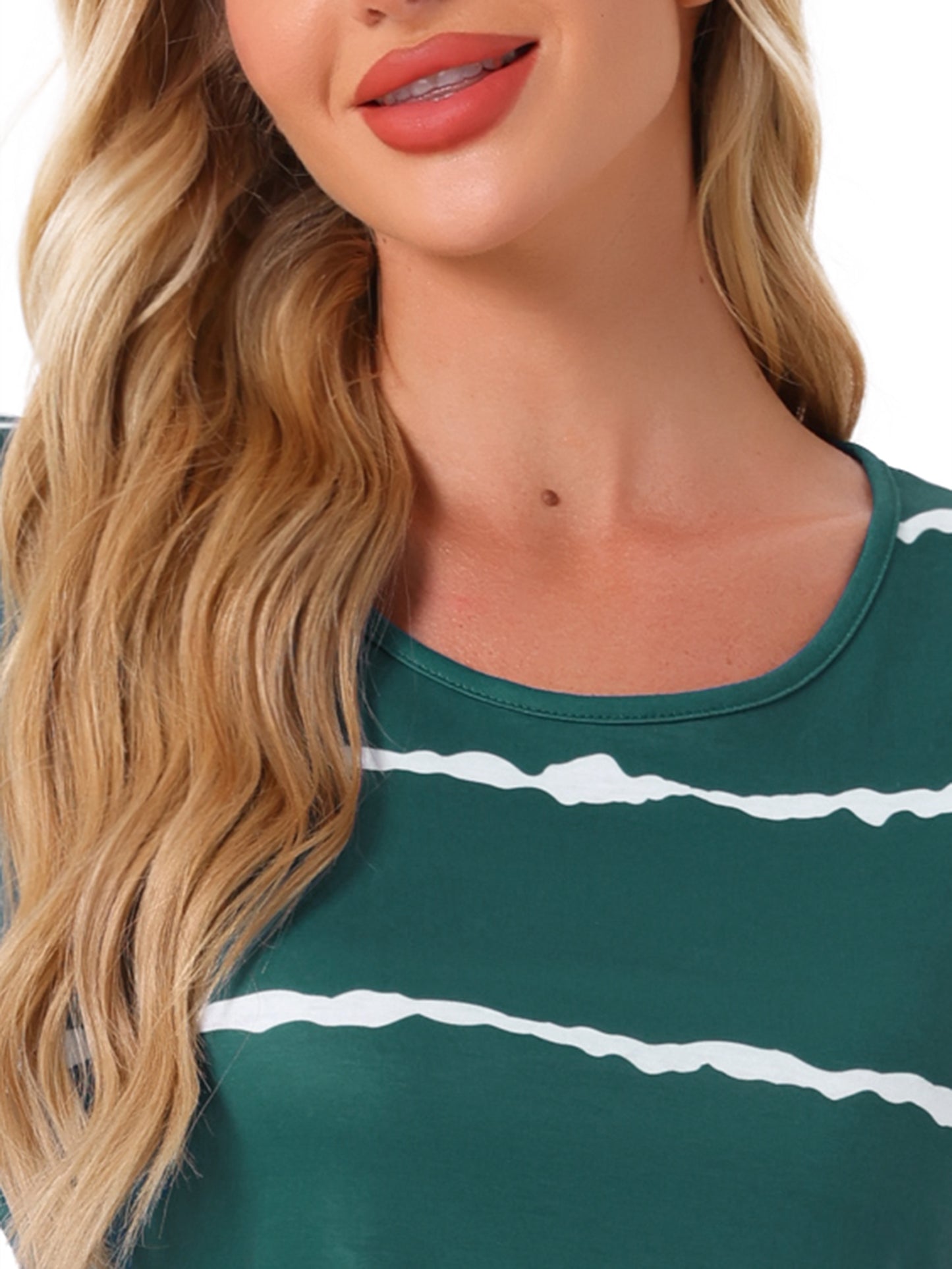 Chemise de nuit à col rond et manches courtes pour femme (grande taille disponible)