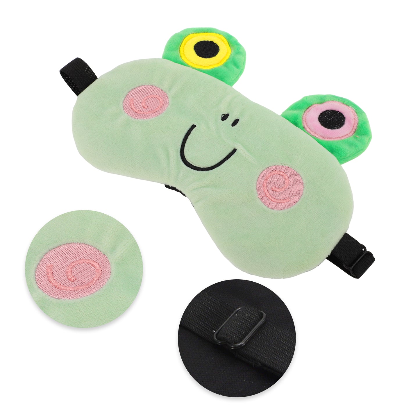 Soft Cartoon Frog U-shaped Mouth Sleep Eye Mask for Travel Green