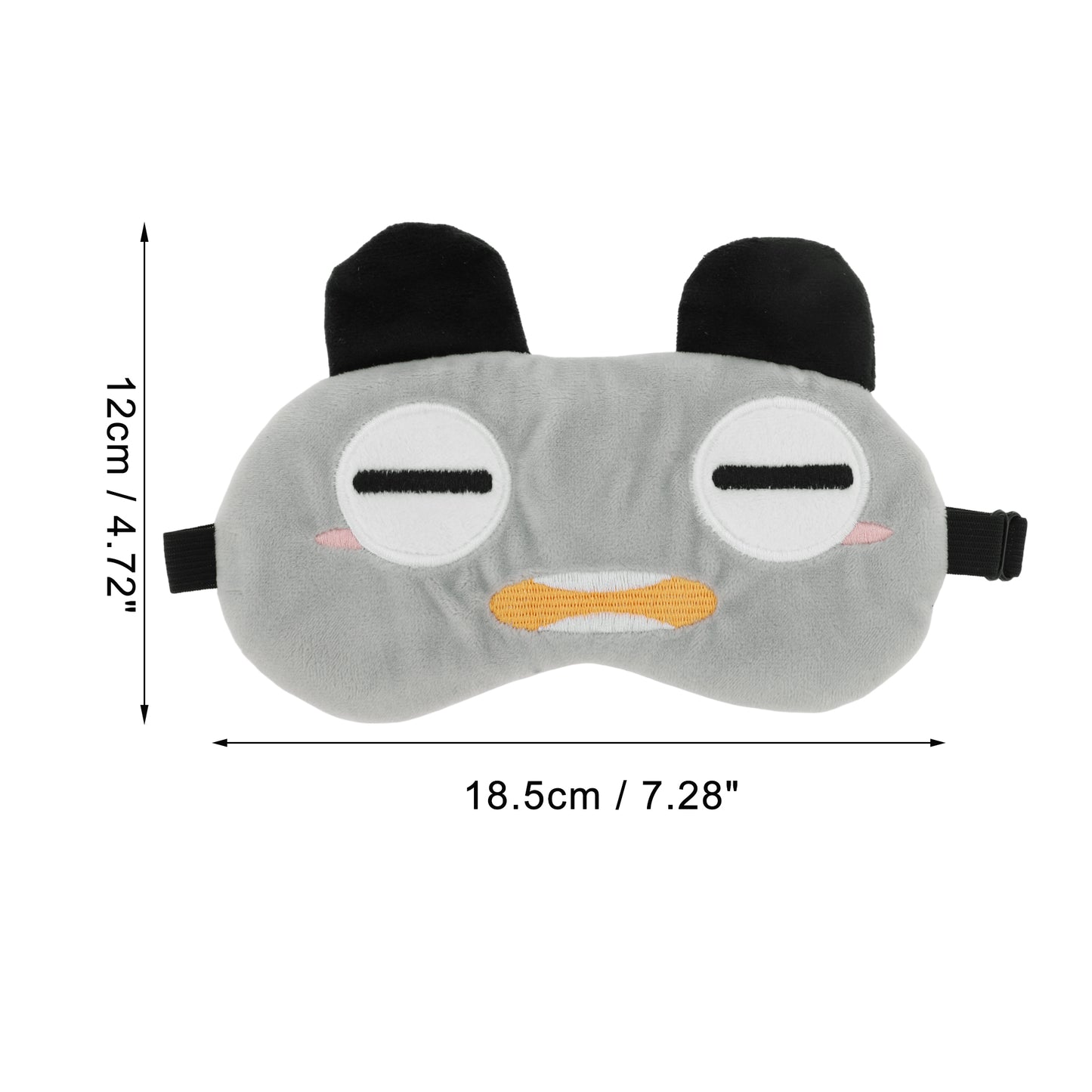 Soft Cartoon Squinting Eyes Sleep Eye Mask for Travel Gray