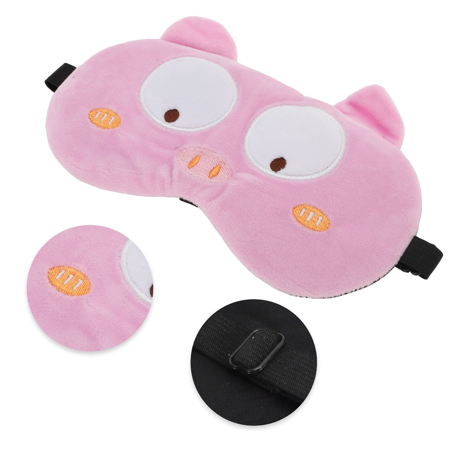 Soft Cartoon Small Pig Sleep Eye Mask for Travel Pink
