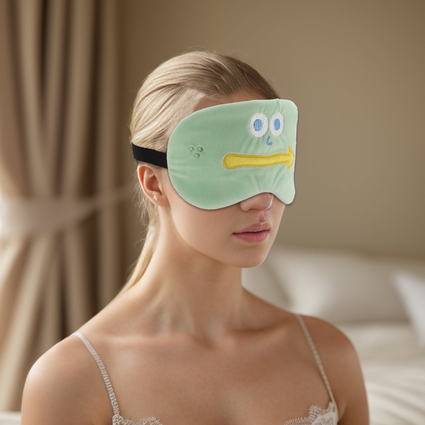 Soft Cartoon Arrow Sleep Eye Mask Shade Cover for Travel Green