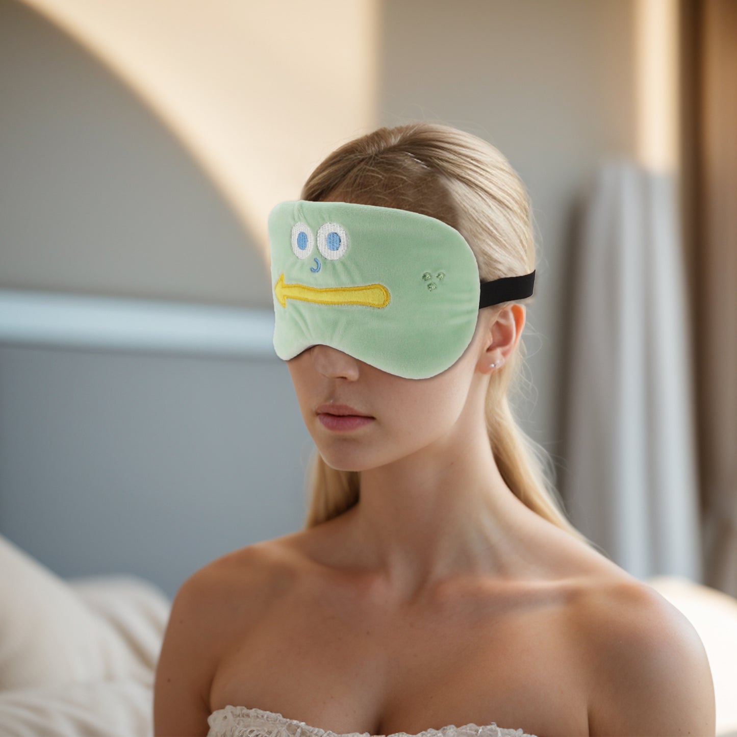 Soft Cartoon Arrow Sleep Eye Mask Shade Cover for Travel Green