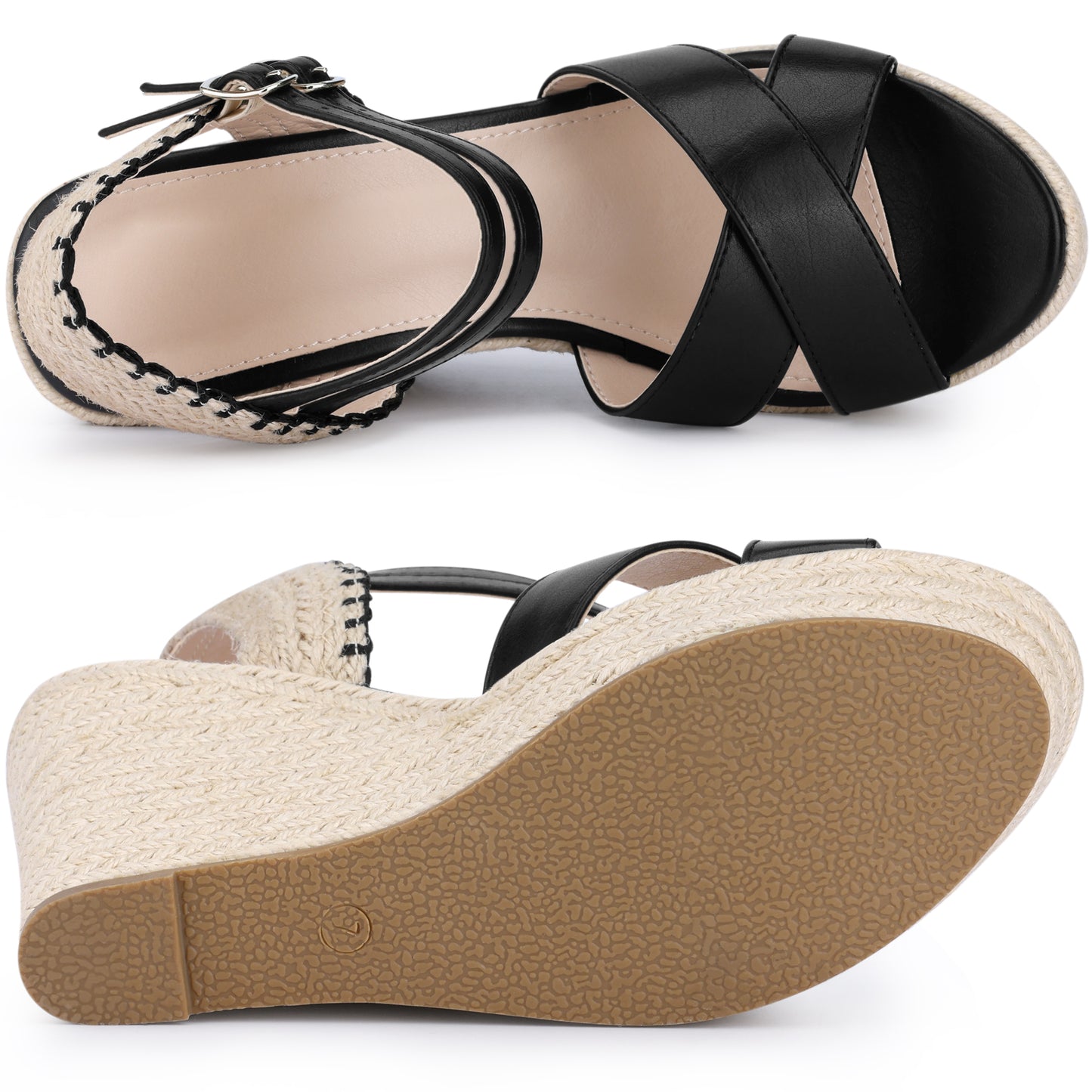 Women's Espadrilles Platform Wedges Open Toe Wedge Heel Sandals