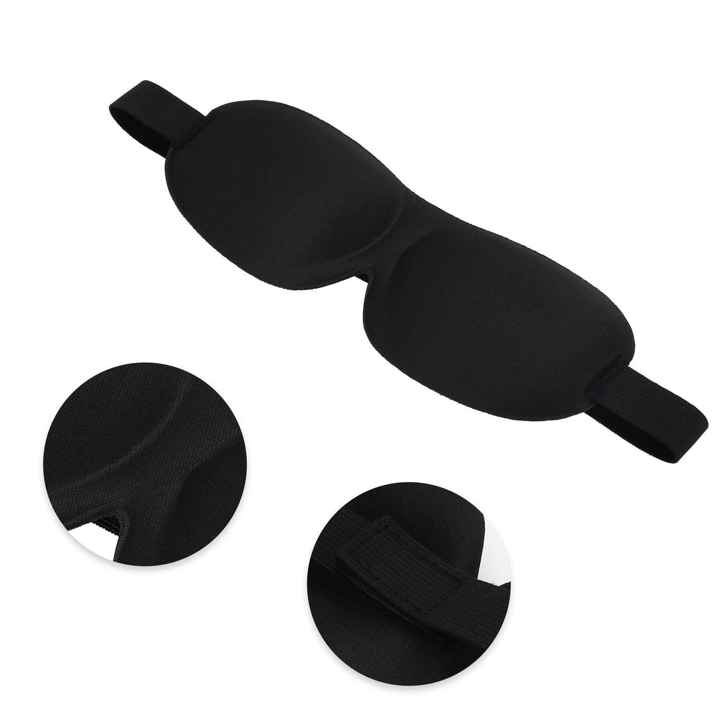 Breathable Magic Tapes 3D Sleep Mask Eye Shade Cover for Rest Black