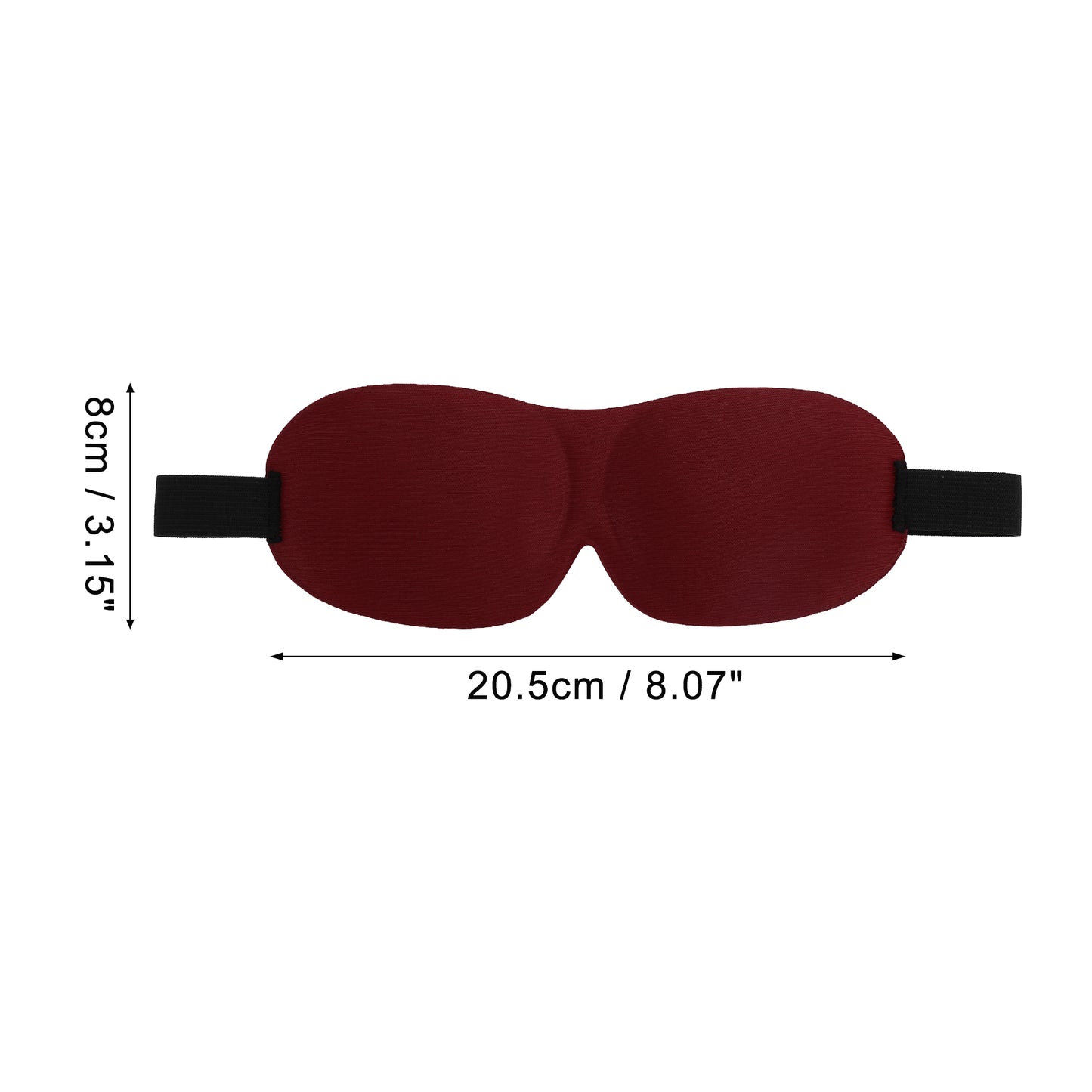Breathable Magic Tapes 3D Sleep Mask Eye Shade Cover for Rest Wine Red