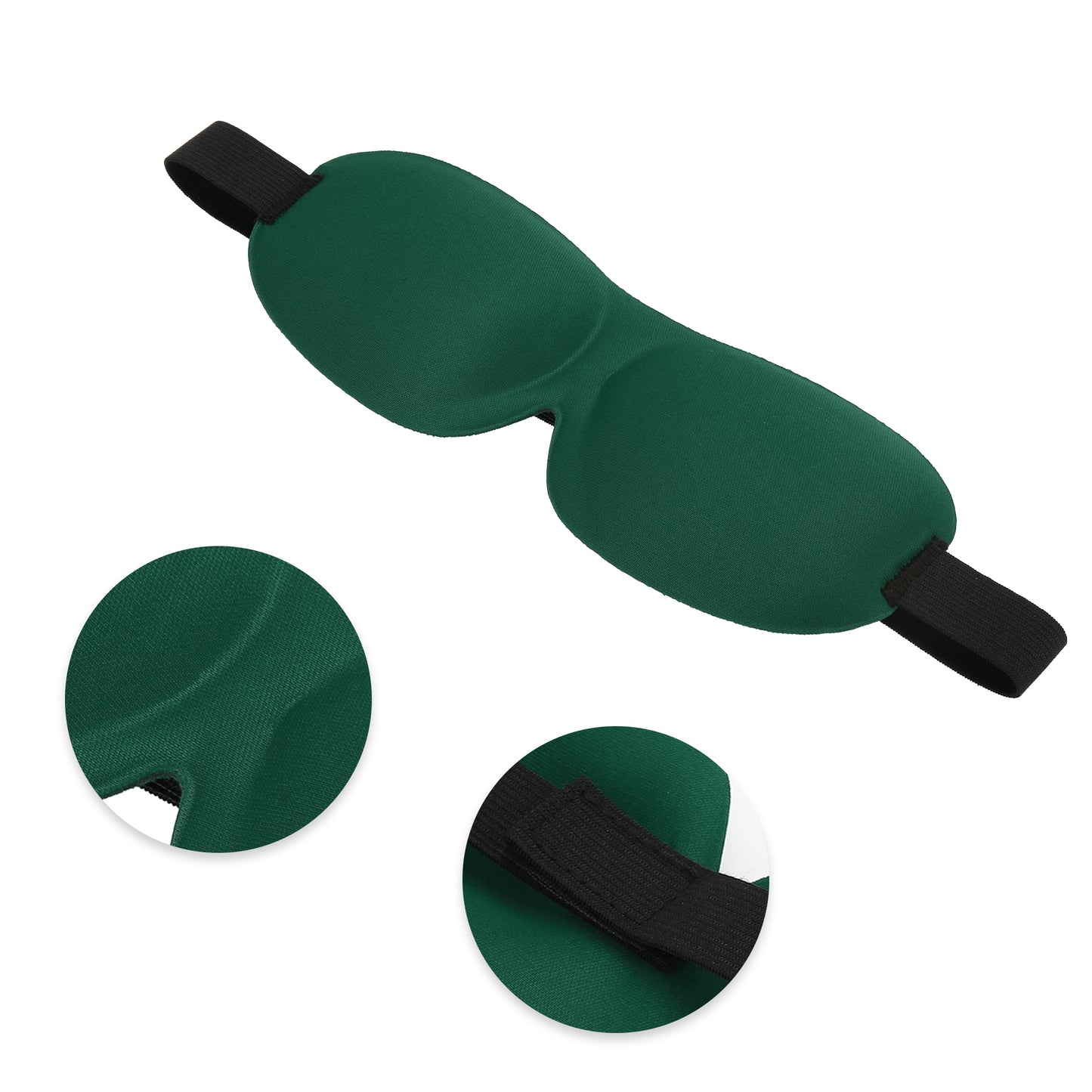 Breathable Magic Tapes 3D Sleep Mask Eye Shade Cover for Rest Green