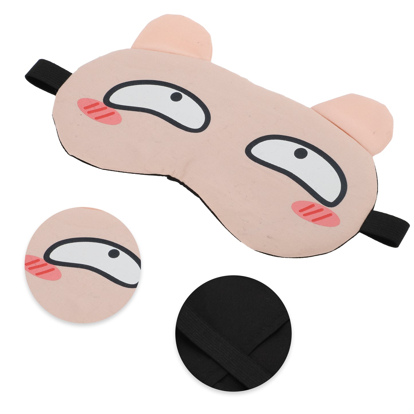 Soft Cartoon Smug Expression Sleep Mask Eye Shade Cover for Travel Pink
