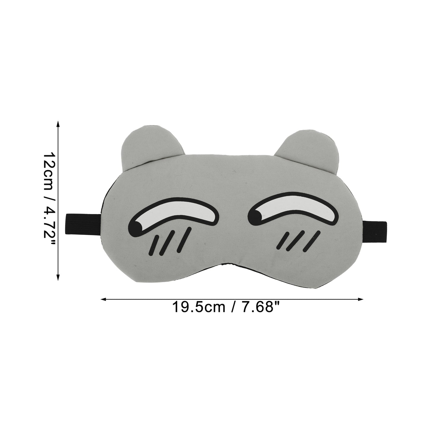 Soft Cartoon Cunning Expression Sleep Mask for Travel Gray