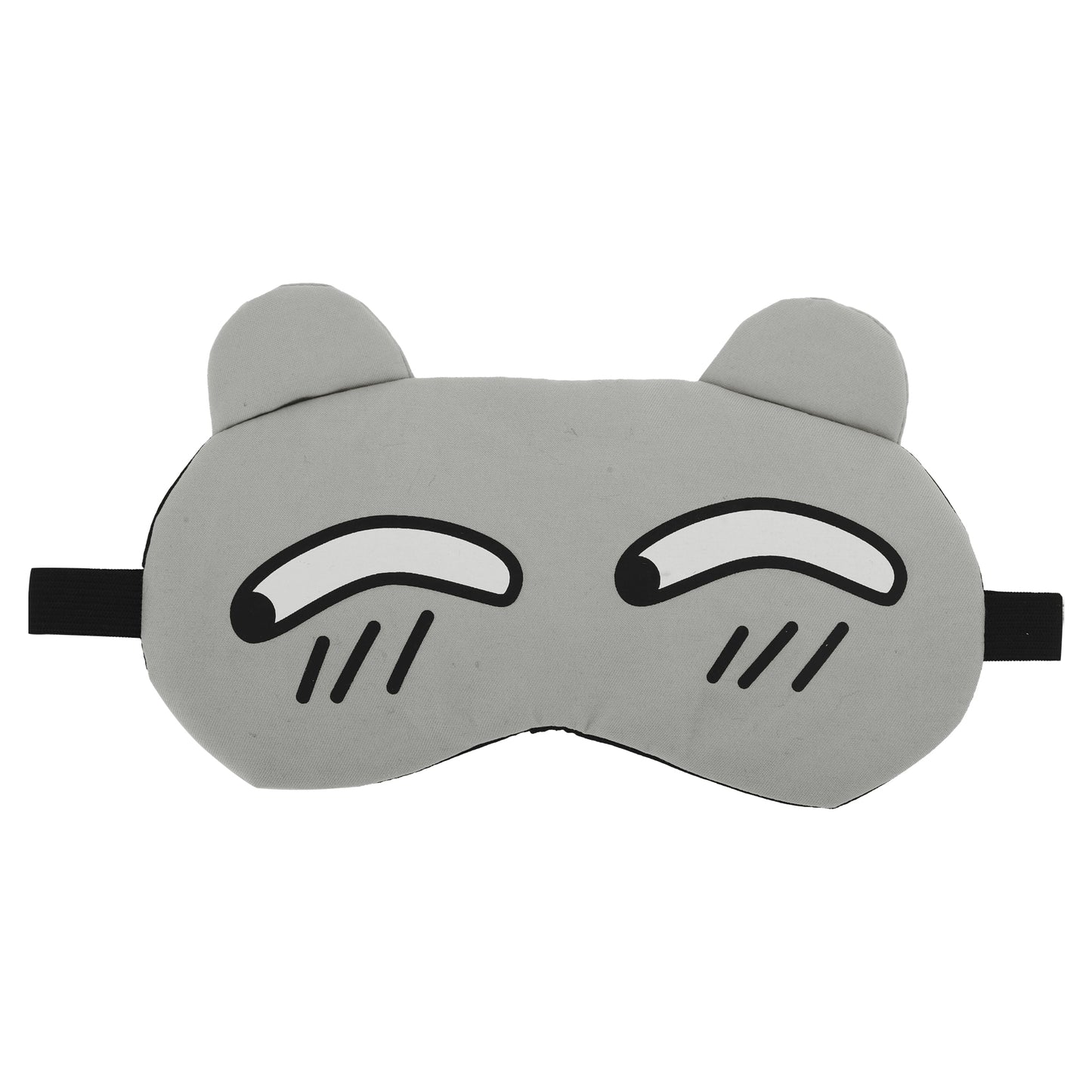 Soft Cartoon Cunning Expression Sleep Mask for Travel Gray